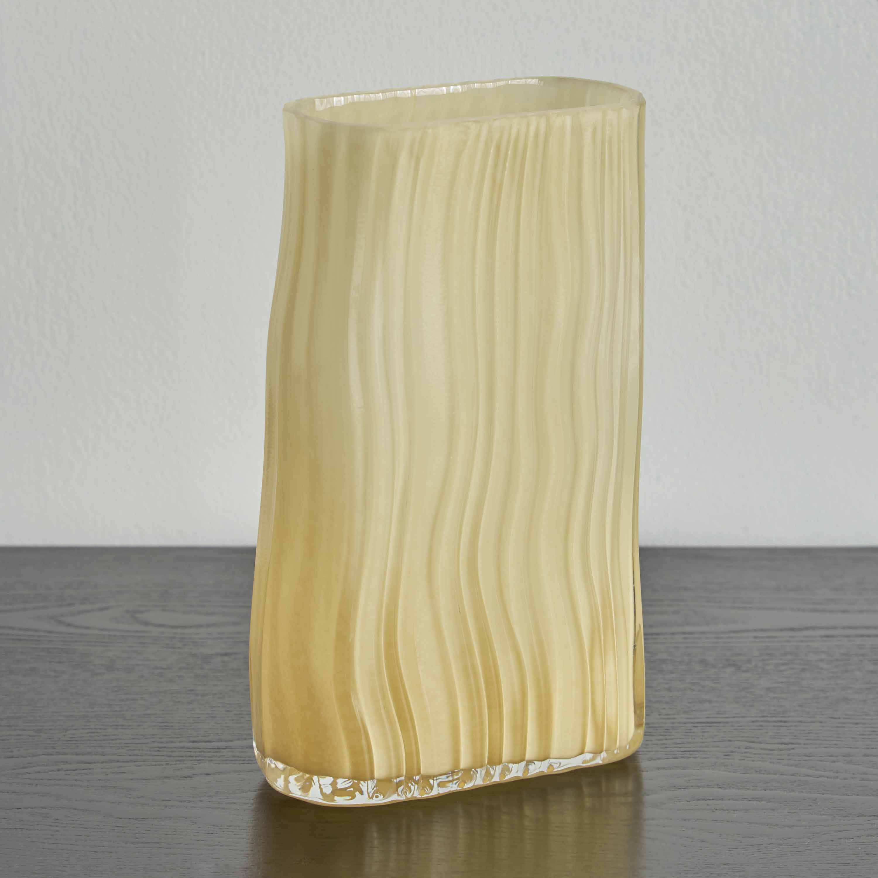 Cubic Ripple Glass Vase - 26 cm-household-decor-vasesandbowls-image-2