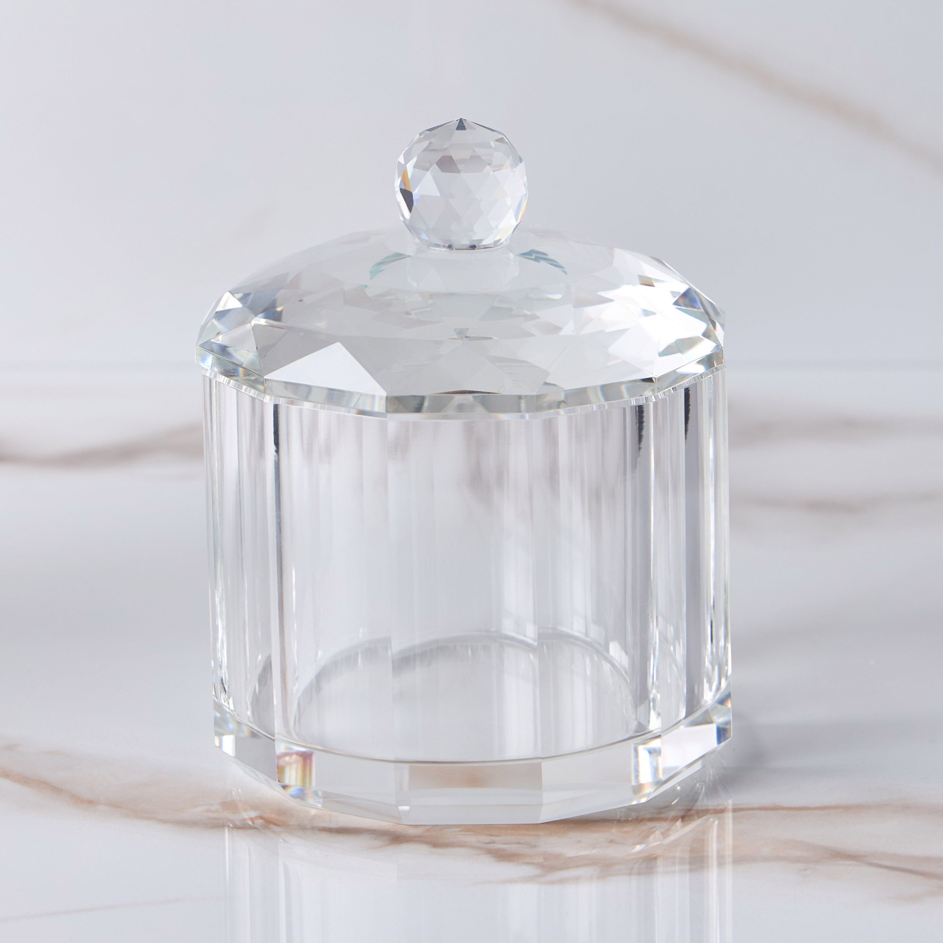 جرة قطن زجاج كريستال - الأقصر-household-bathandlaundry-bathaccessories-tissueboxesandcottonjars-image-1