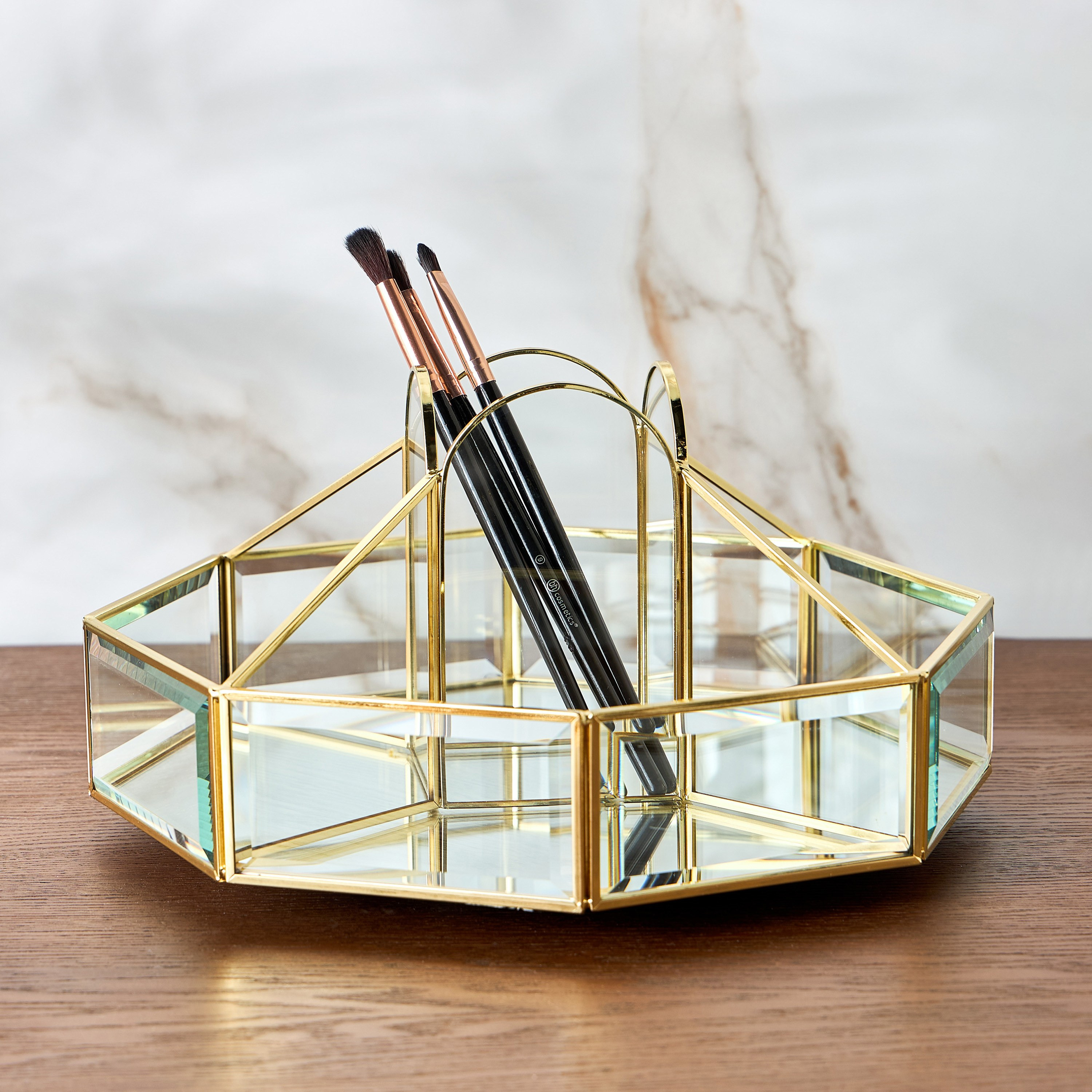 Mystique 5-compartments Rotating Cosmetic Organizer-household-storage-cosmeticorganizing-makeuporganizersandsets-image-1