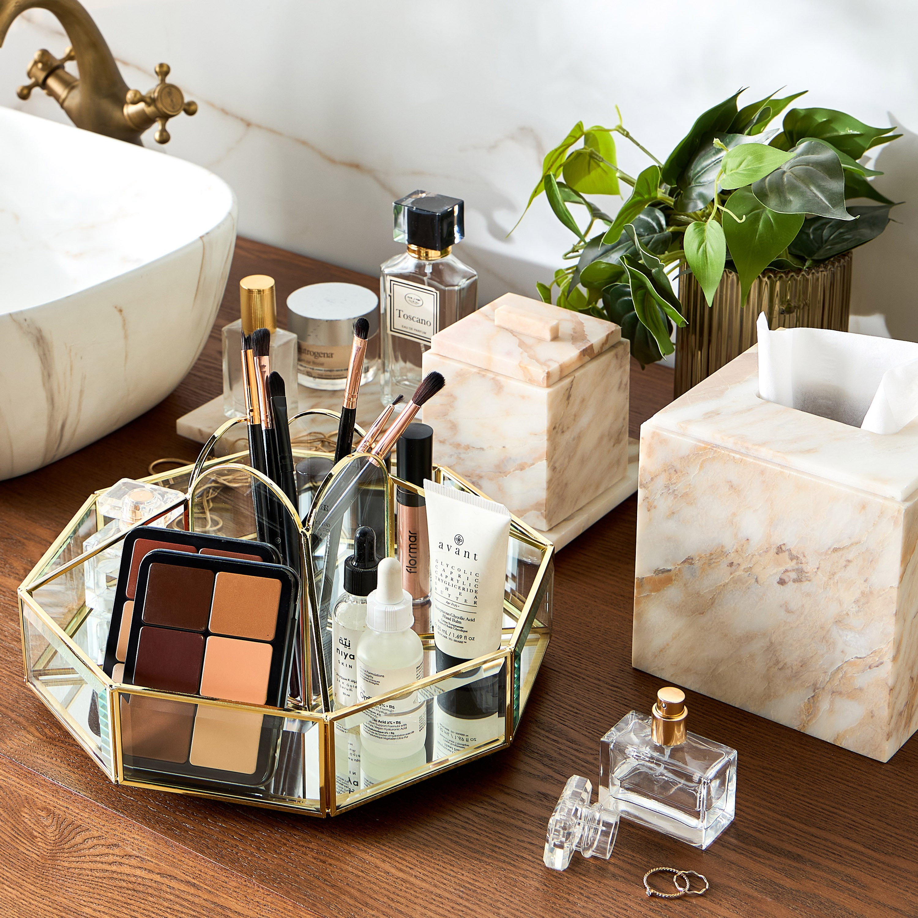 Mystique 5-compartments Rotating Cosmetic Organizer-household-storage-cosmeticorganizing-makeuporganizersandsets-image-3