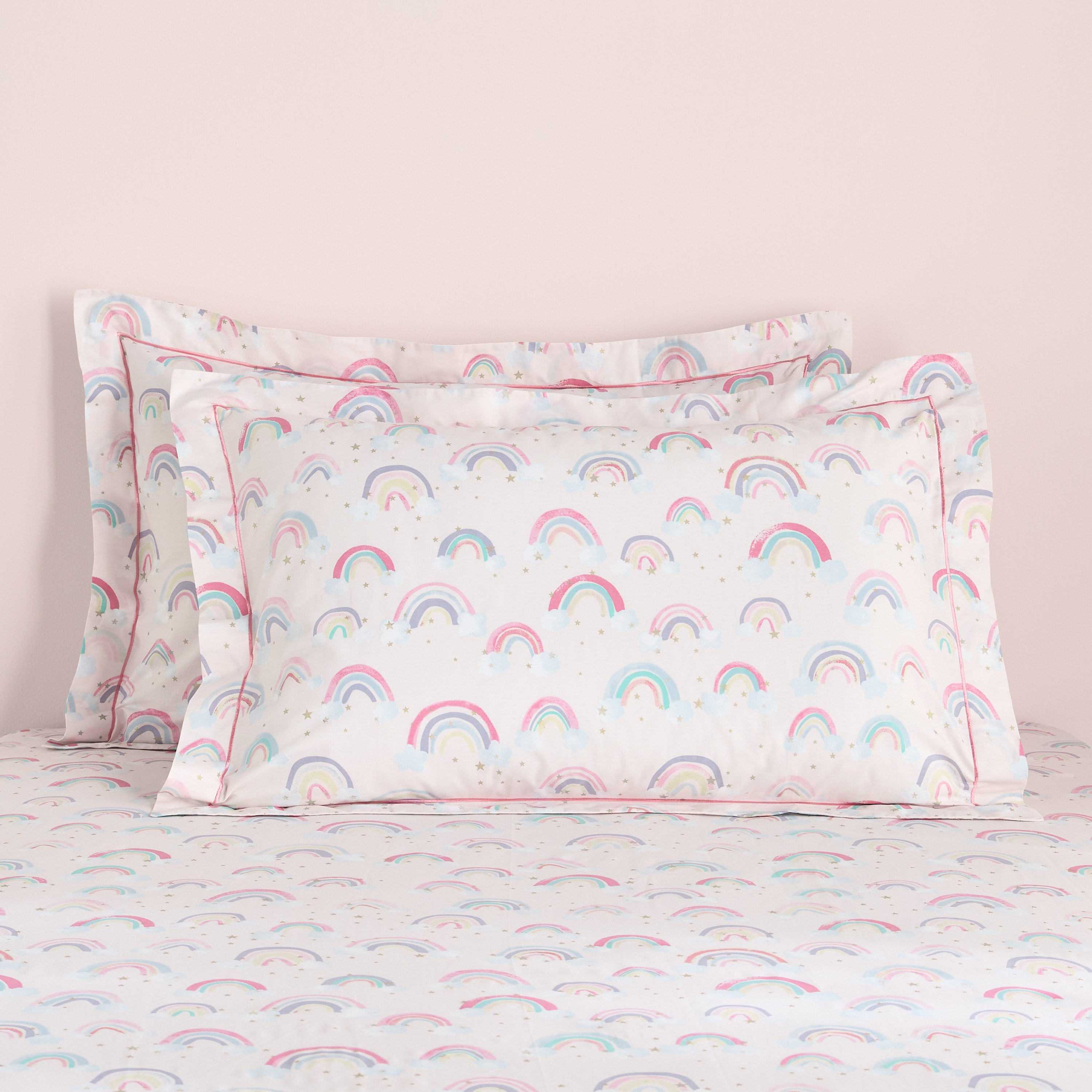 Dreamz Sunshine Cotton 200 Thread Count 2-Piece Pillow Case Set - 50x75 cm-babyandkids-beddingandwindows-bedding-pillowcases-image-1