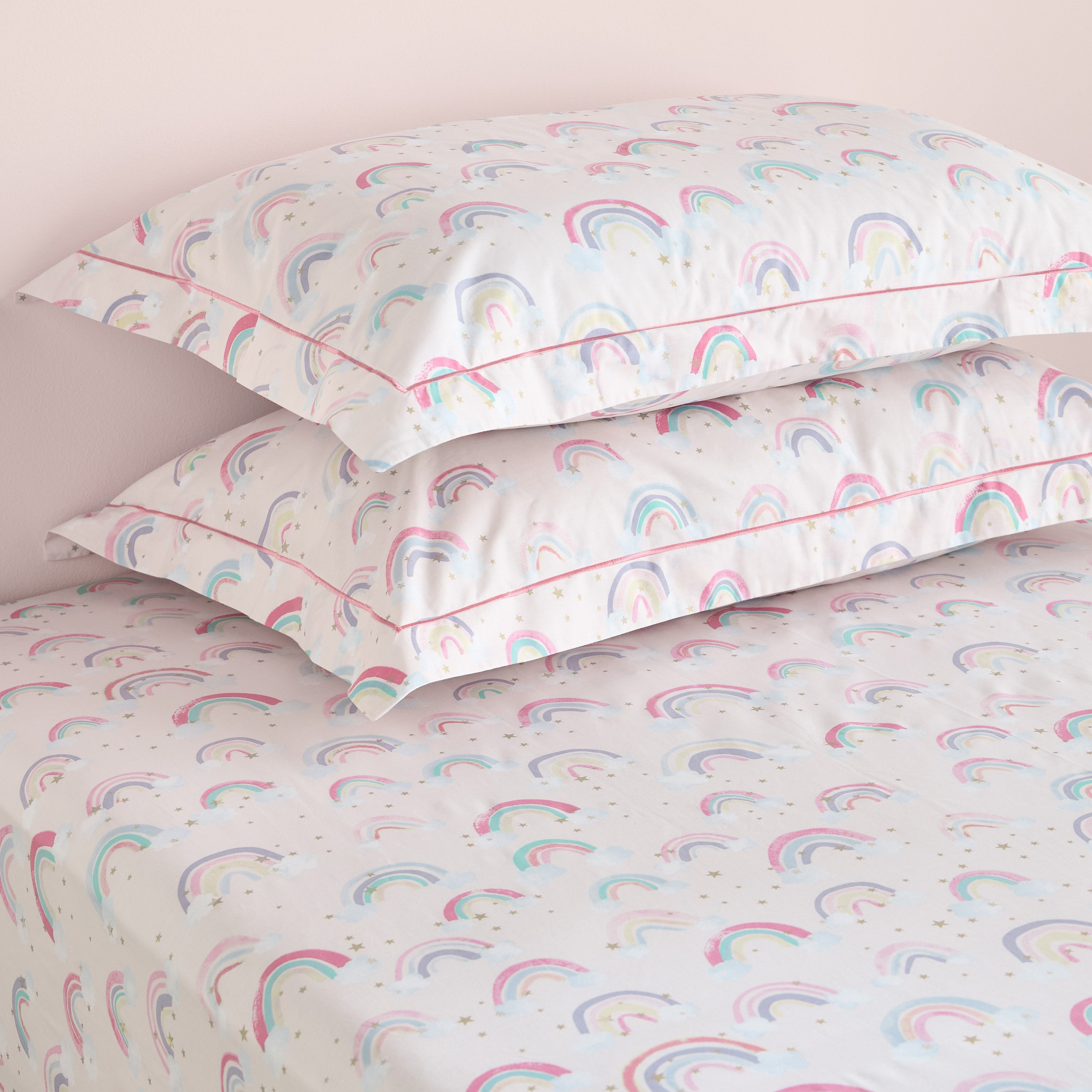 شرشف مطاطي فردي قطن بعدد خيوط 220 من دريمز صن شاين - 90x200 سم-babyandkids-beddingandwindows-bedding-fittedandflatsheets-image-3