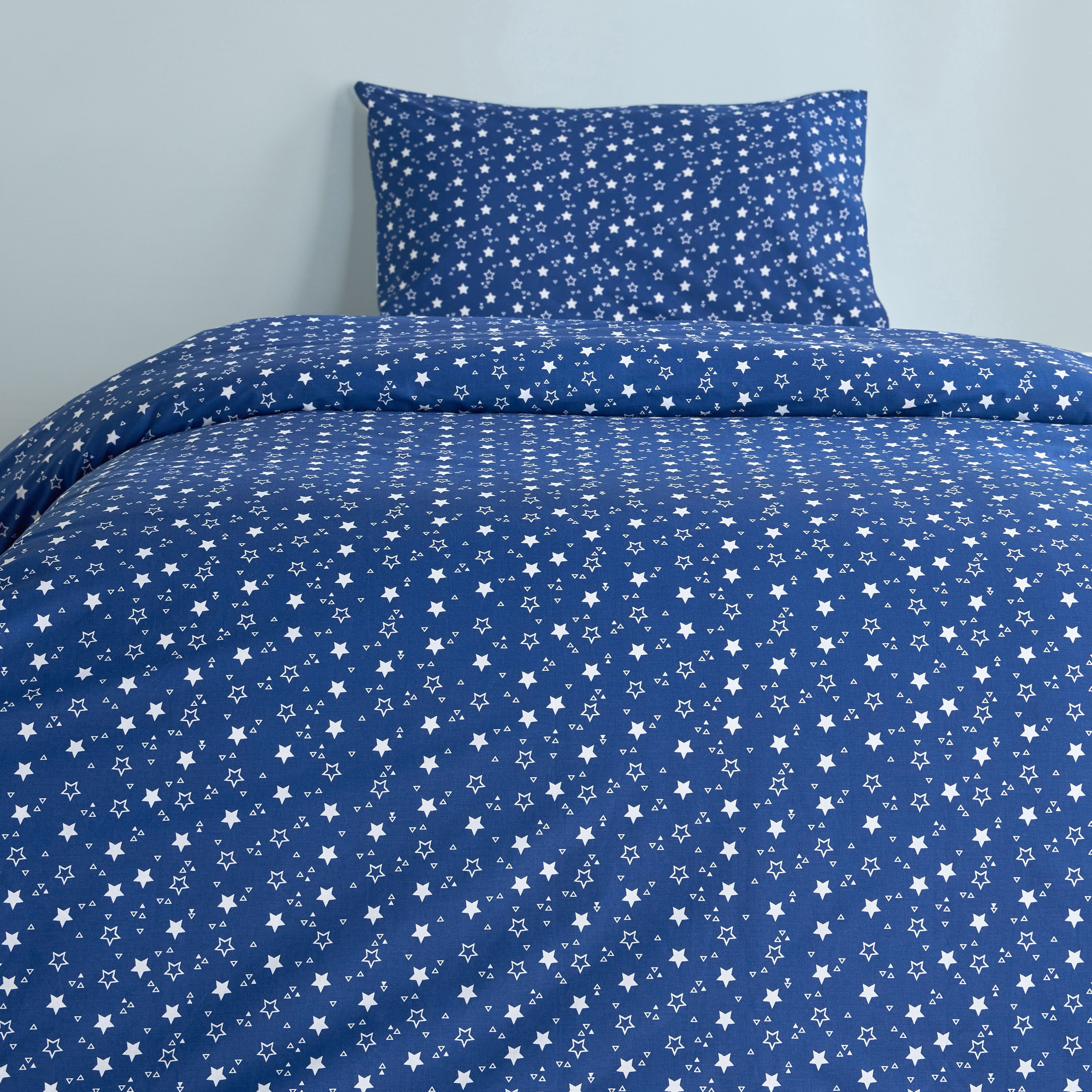 Eco Bright Stars Cotton 200 Thread Count 2-Piece Single Duvet Cover Set - 135x200 cm-babyandkids-beddingandwindows-bedding-pillowcases-image-2