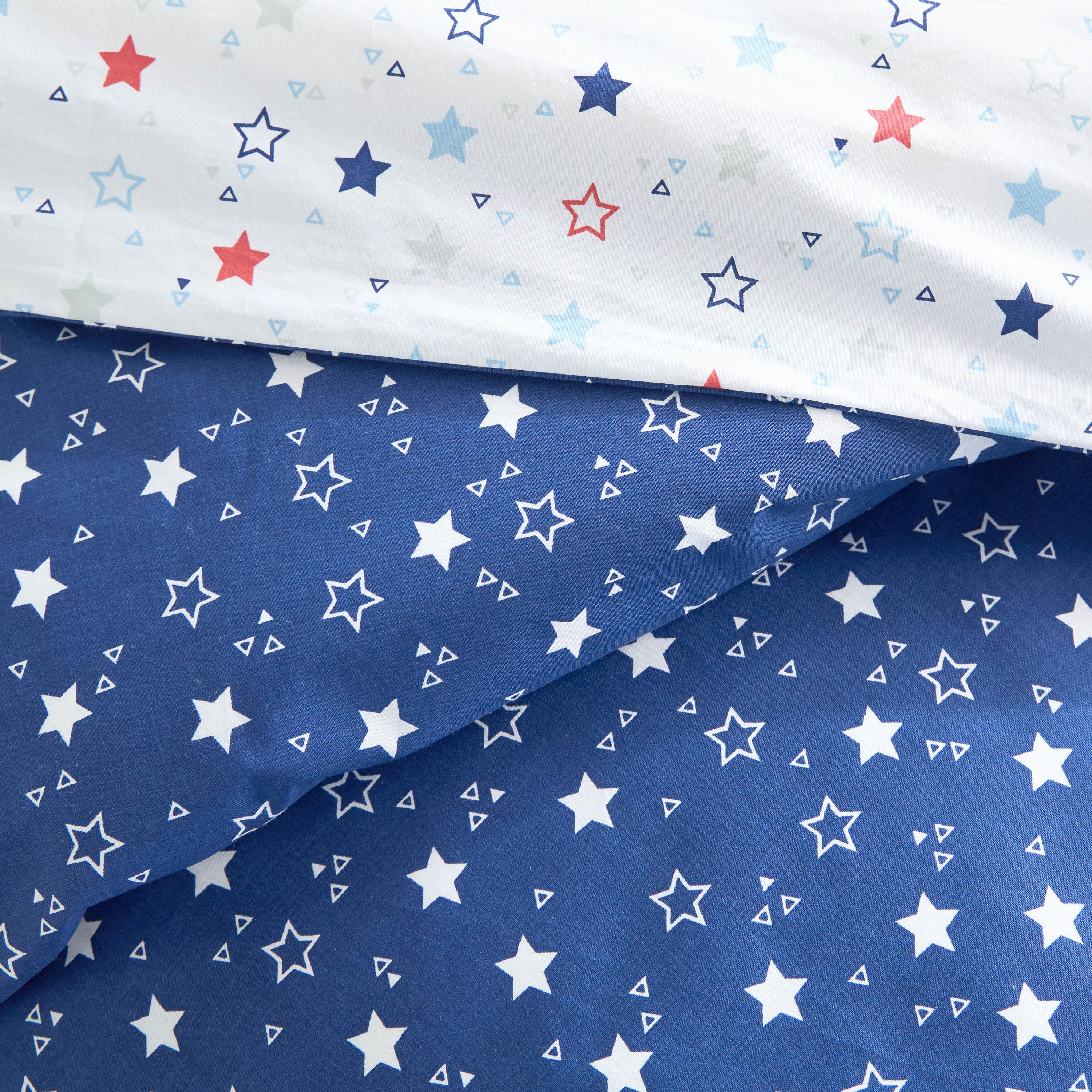 Eco Bright Stars Cotton 200 Thread Count 2-Piece Single Duvet Cover Set - 135x200 cm-babyandkids-beddingandwindows-bedding-pillowcases-image-4
