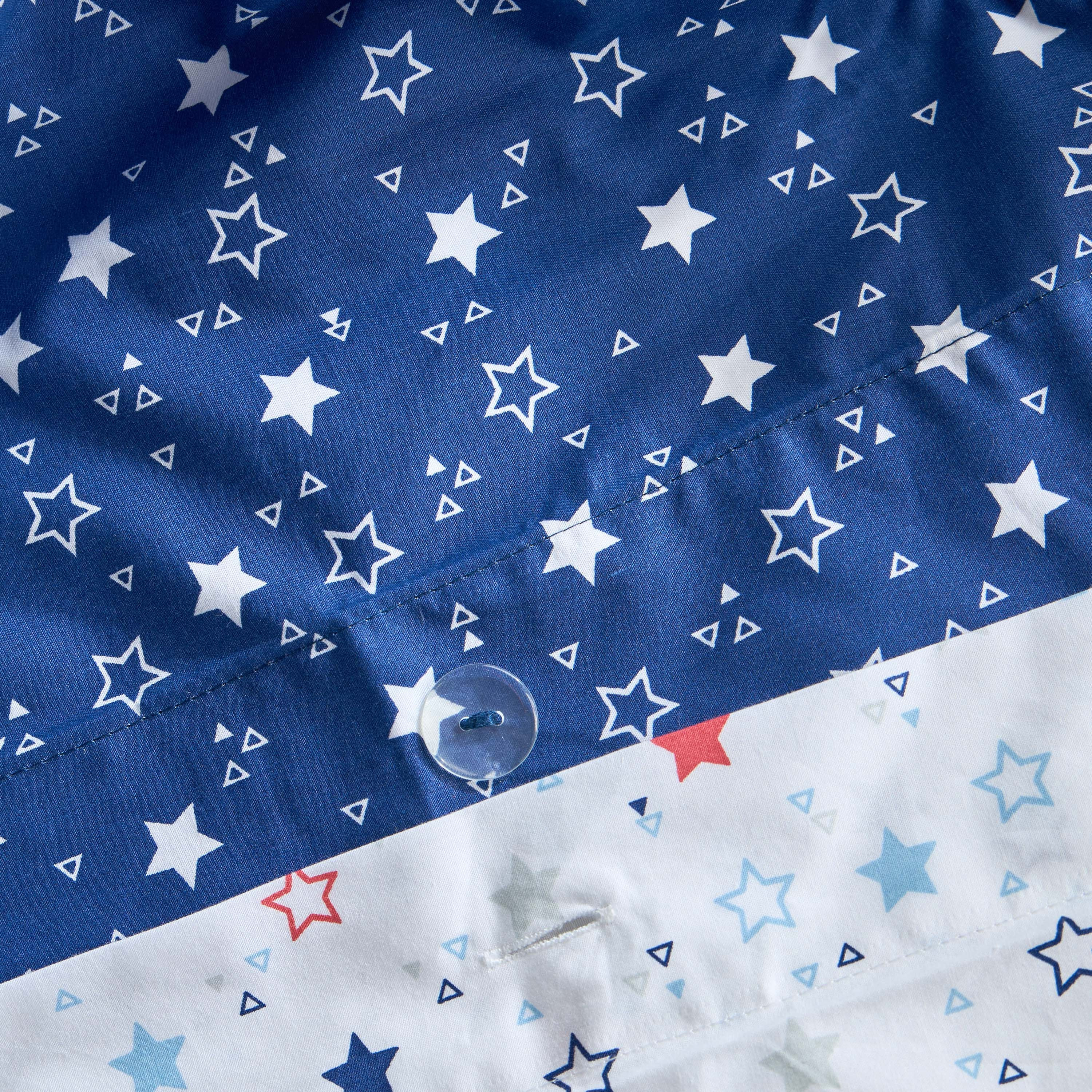 Eco Bright Stars Cotton 200 Thread Count 2-Piece Single Duvet Cover Set - 135x200 cm-babyandkids-beddingandwindows-bedding-pillowcases-image-5