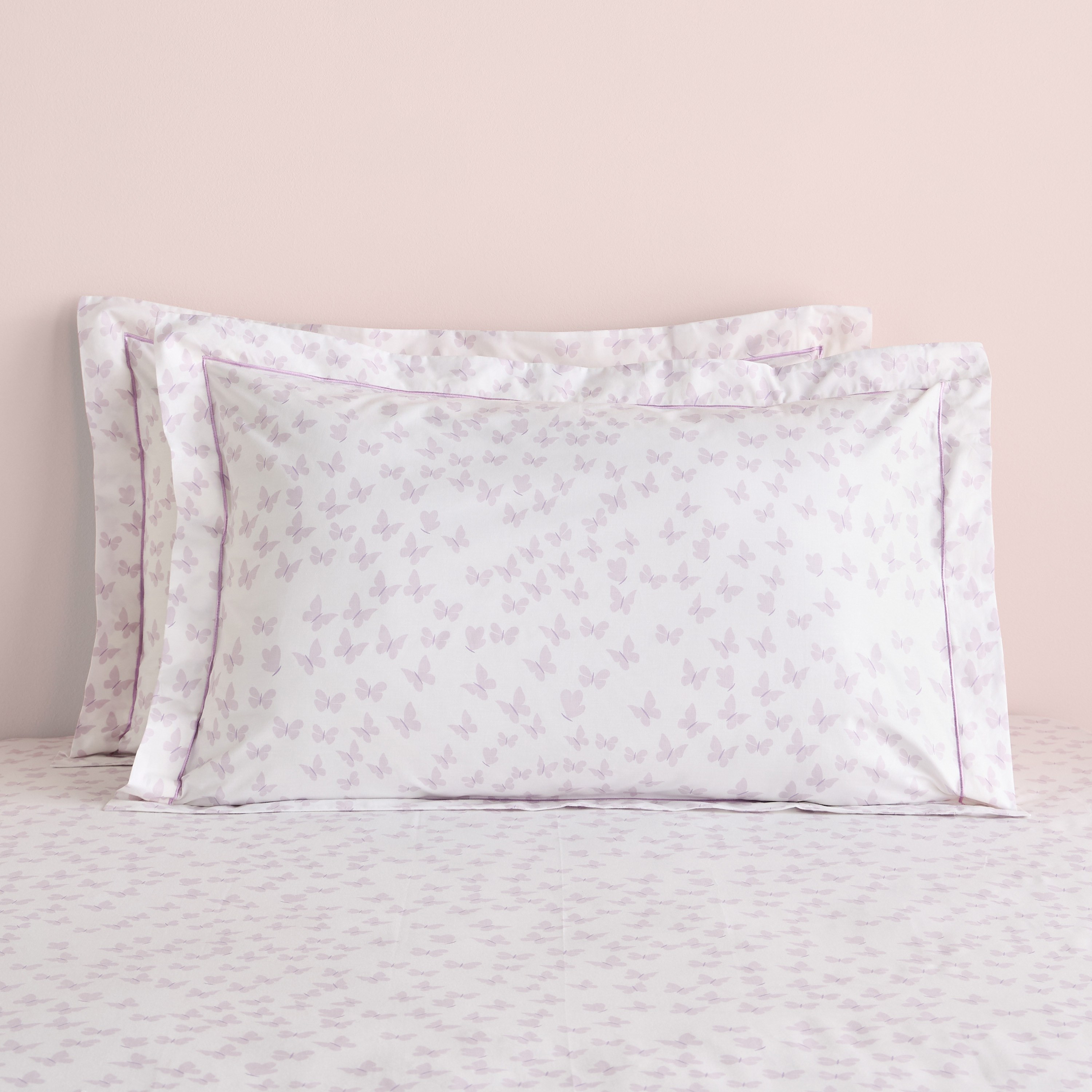 Eco Butterfly Cotton 200 Thread Count 2-Piece Pillowcase Set - 50x75 cm-babyandkids-beddingandwindows-bedding-pillowcases-image-1