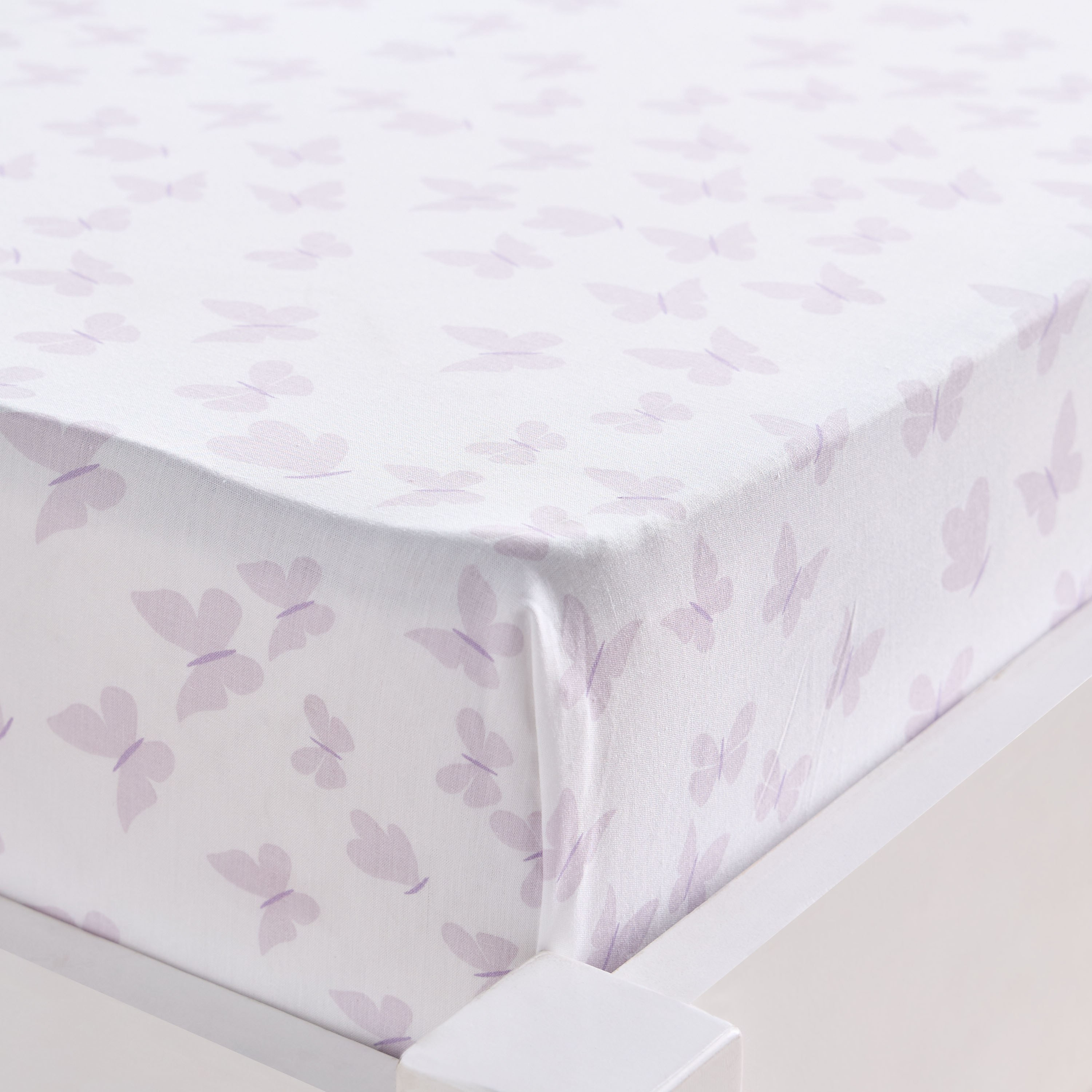 شرشف مطاطي قطن فردي - إيكو باترفلاي- 90x200 سم-babyandkids-beddingandwindows-bedding-fittedandflatsheets-image-1