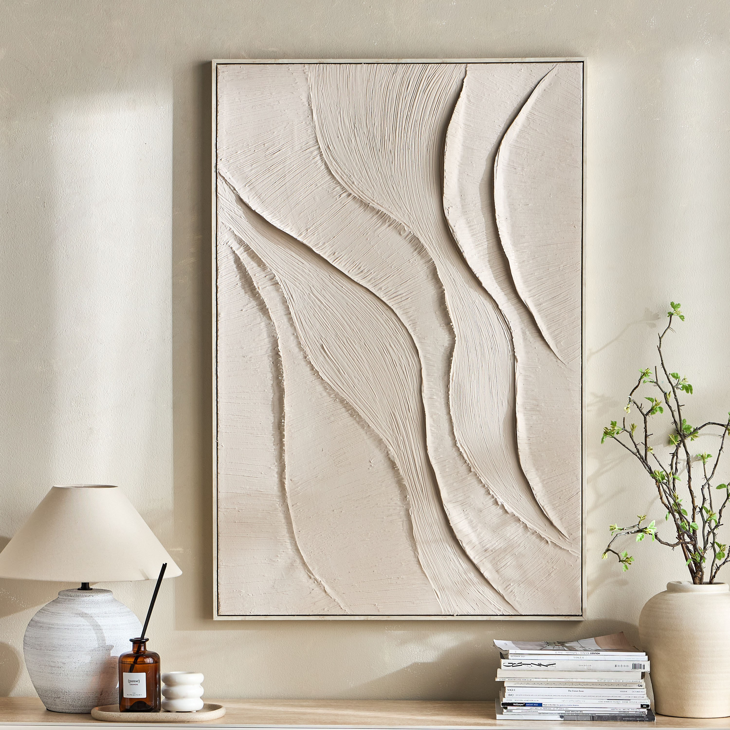 زينة حائط كانفاس مؤطرة بألوان زيتية - نوران- 80x120 سم-household-walldecorandmirrors-wallart-image-4