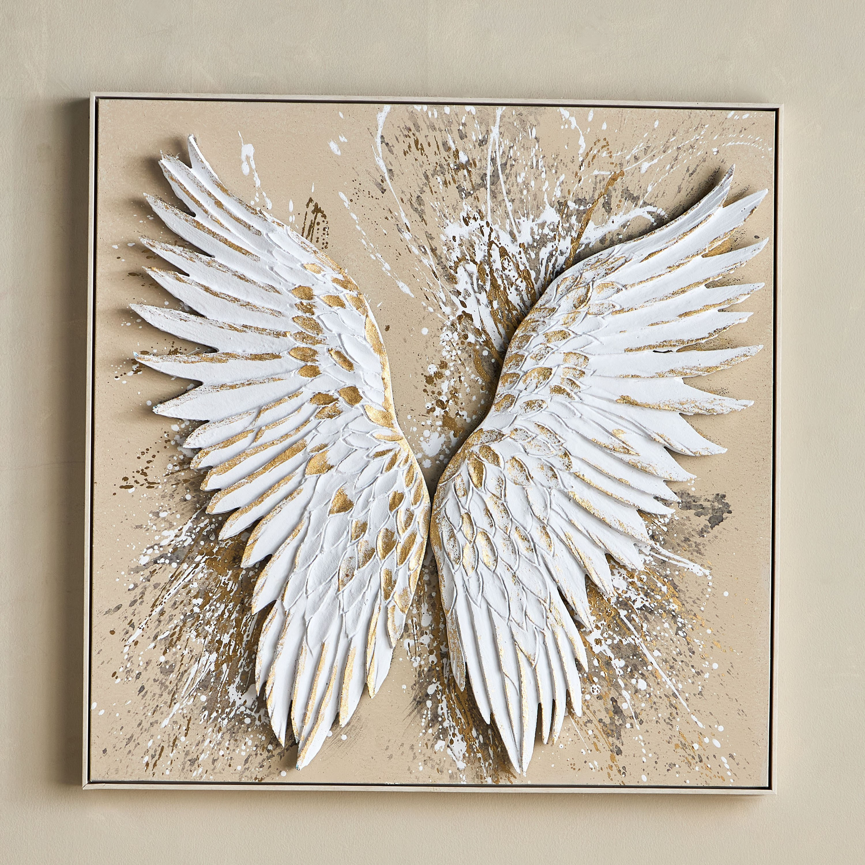 زينة حائط لوحة زيتية كانفاس مؤطرة ليد - إليسيا- 100x100 سم-household-walldecorandmirrors-wallart-image-2