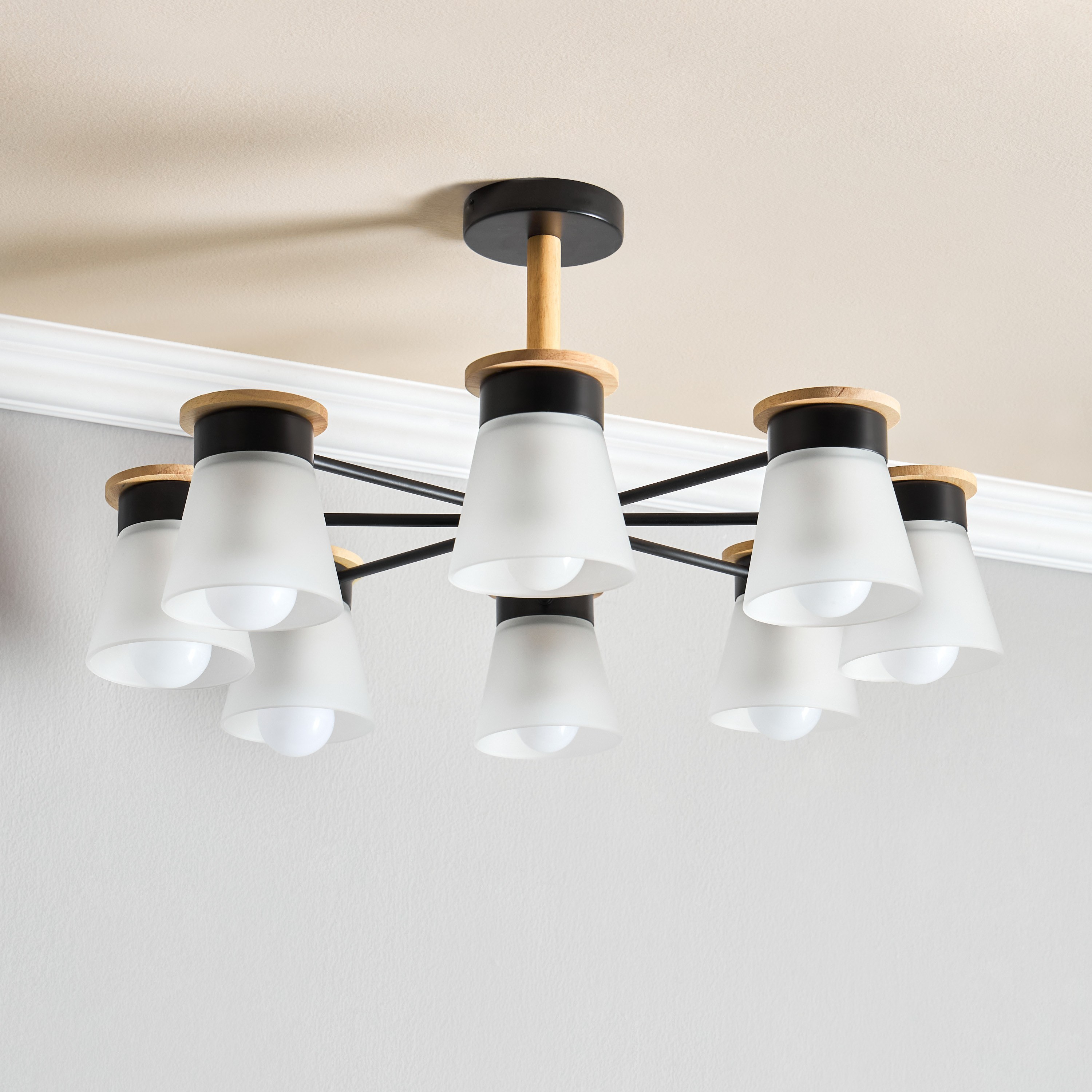 Shop Eliana 8-Light Glass Chandelier | Homecentre UAE