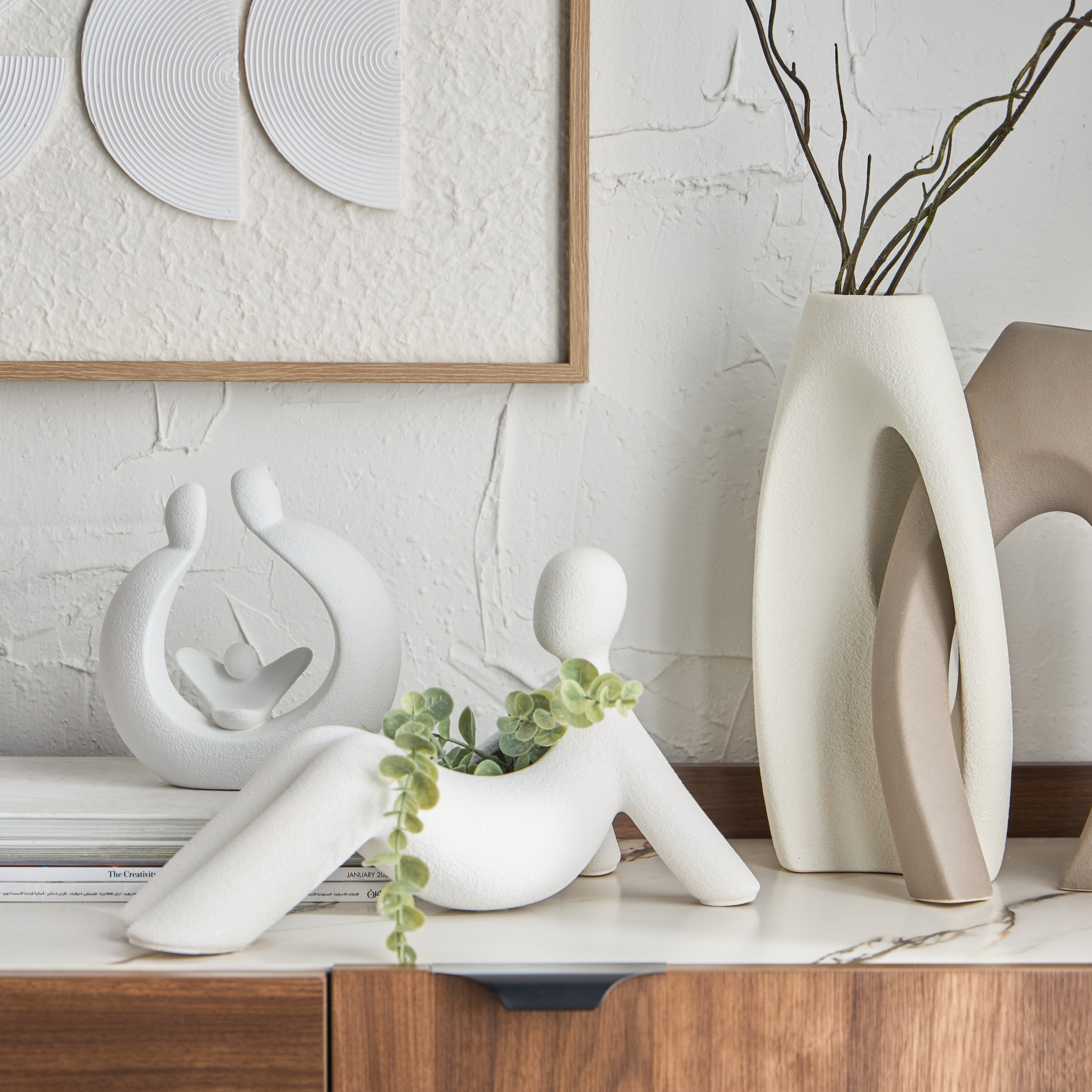 طقم مزهرية سيراميك قطعتين - إيثان-household-decor-vasesandbowls-image-3