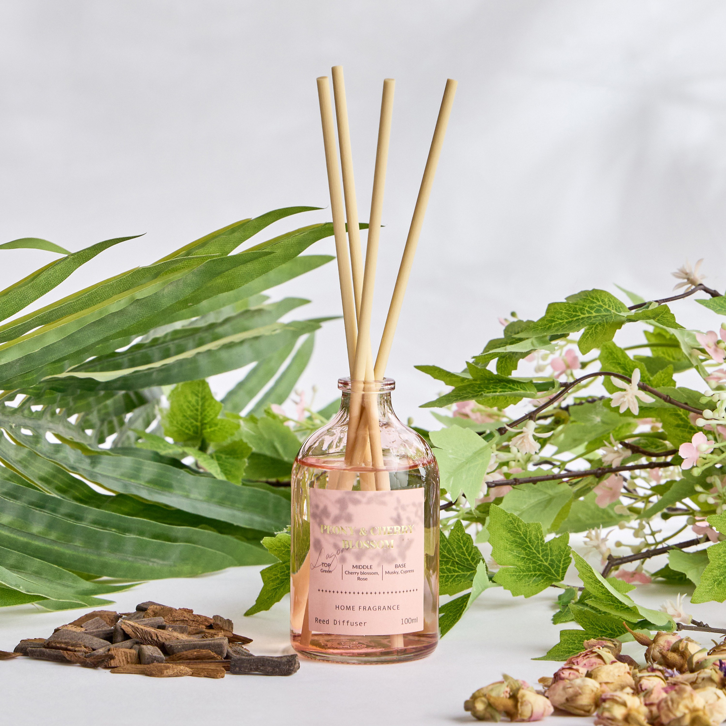 Lagom Peony and Cherry Blossom Reed Diffuser - 100 ml-household-homefragrance-reeddiffusers-image-1