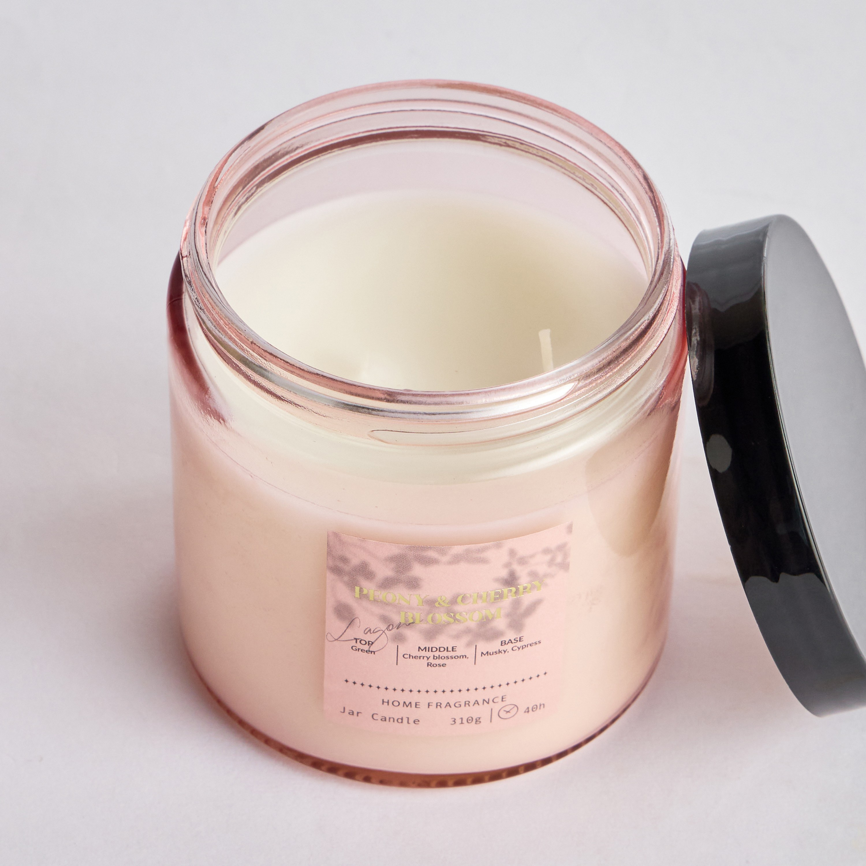 Lagom Peony and Cherry Blossom Scented Jar Candle - 40 h-household-homefragrance-candles-image-2