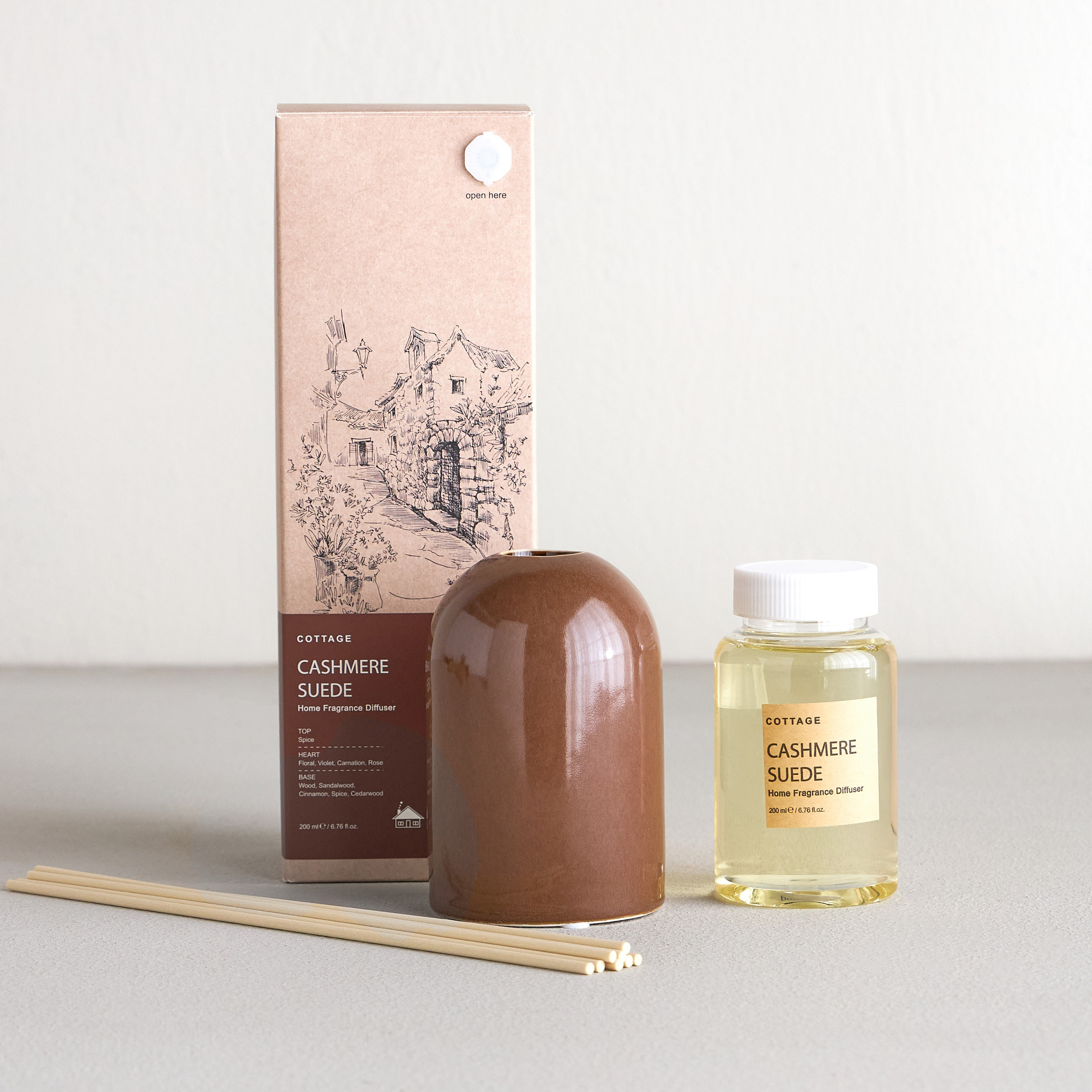 Cottage Cashmere Suede Reed Diffuser - 200 ml-household-homefragrance-reeddiffusers-image-2