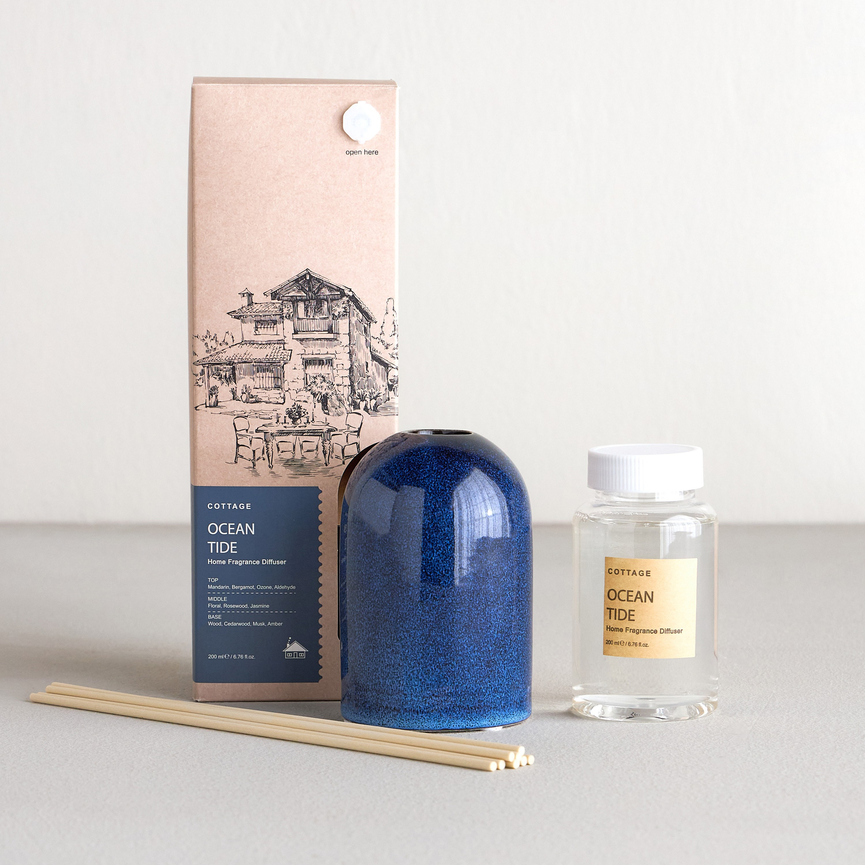 Cottage Ocean Tide Reed Diffuser - 200 ml-household-homefragrance-reeddiffusers-image-2