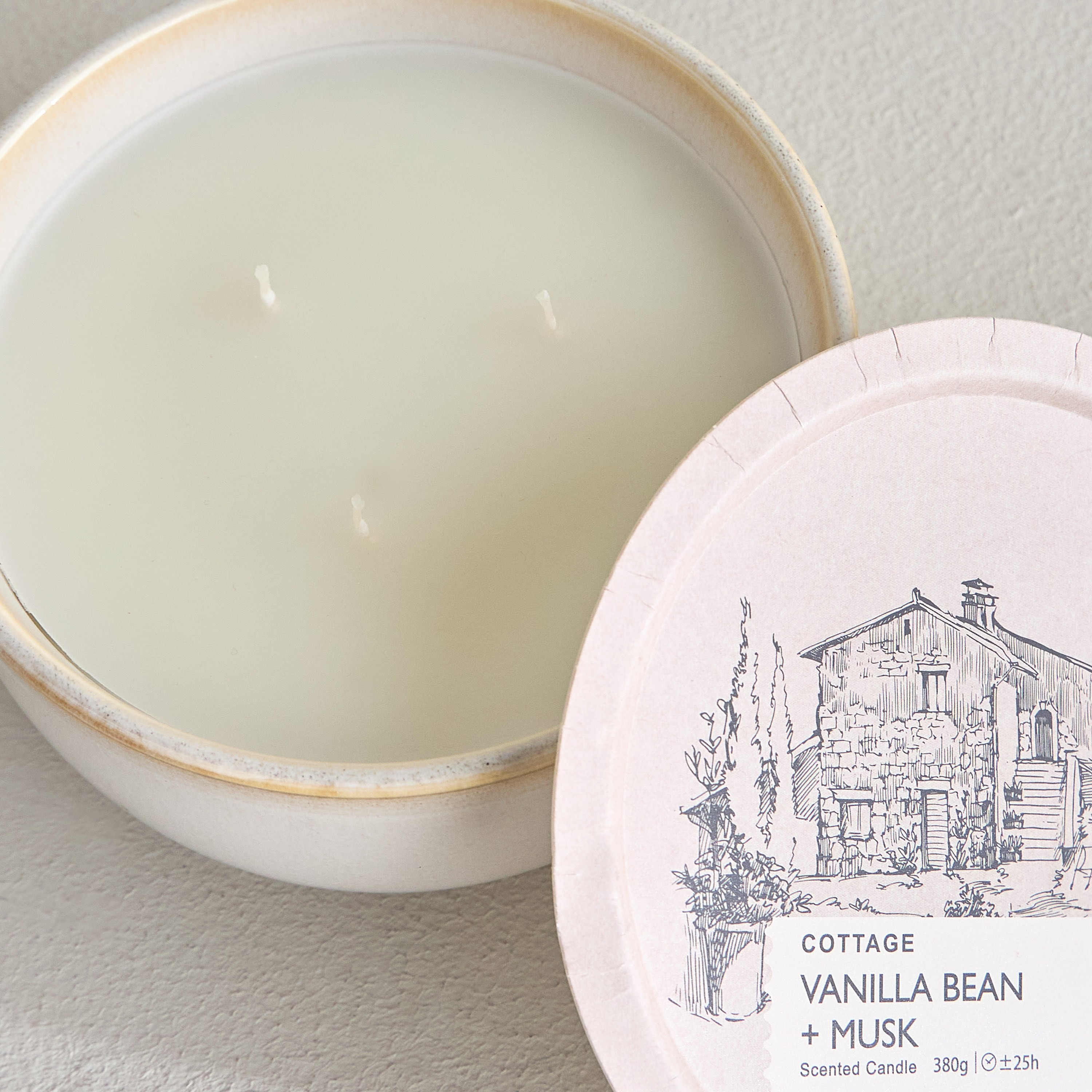 Cottage Vanilla Bean and Musk Scented Jar Candle - 25 h-household-homefragrance-candles-image-2