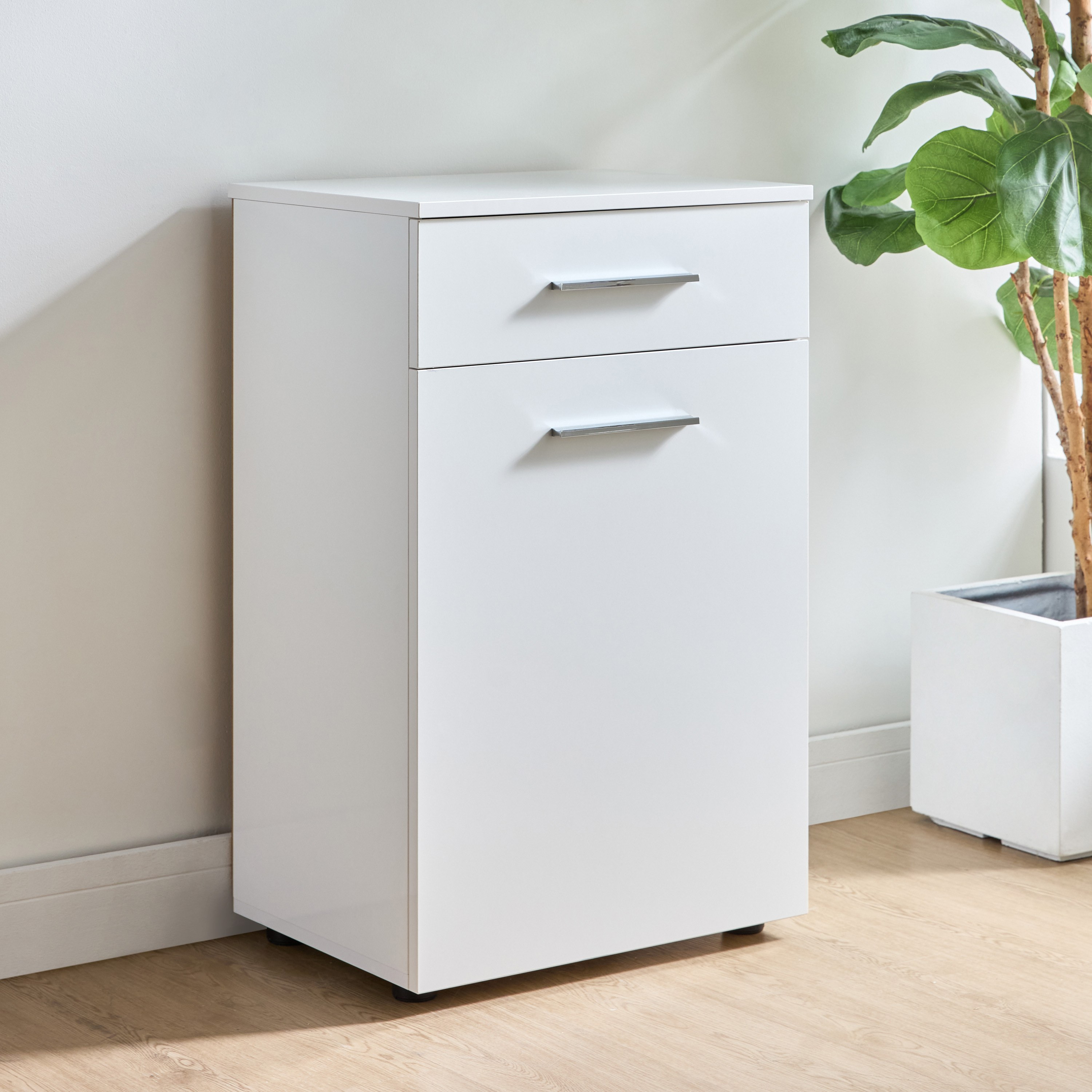 Breeze Laundry Pedestal with Drawer and Laundry Basket