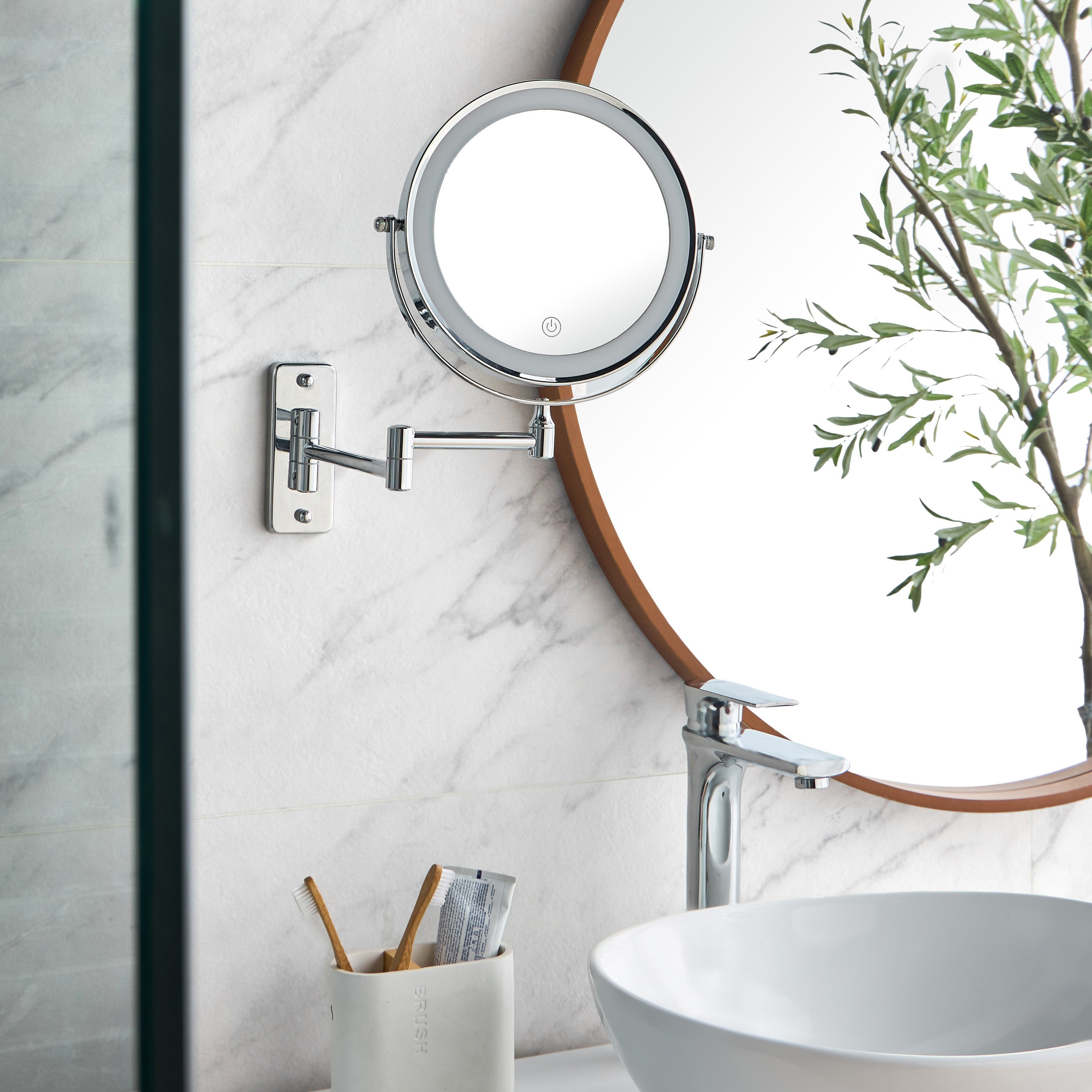Cruz Wall Mounted LED Vanity Mirror - 24 cm-household-storage-cosmeticorganizing-makeupmirrors-image-6