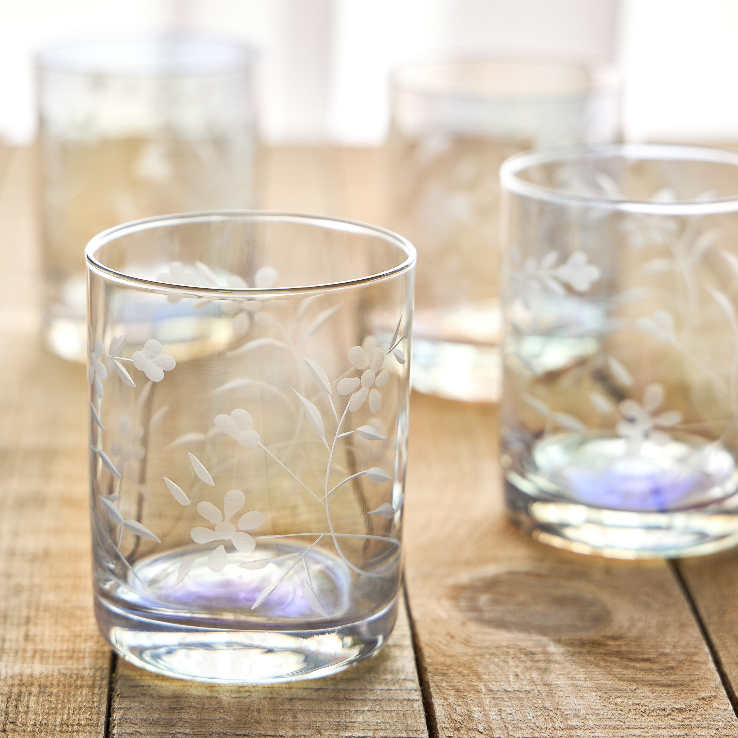 Midnight Plum Flora 6-Piece Glass Set - 380 ml-household-dining-glassware-drinkingglasses-image-2