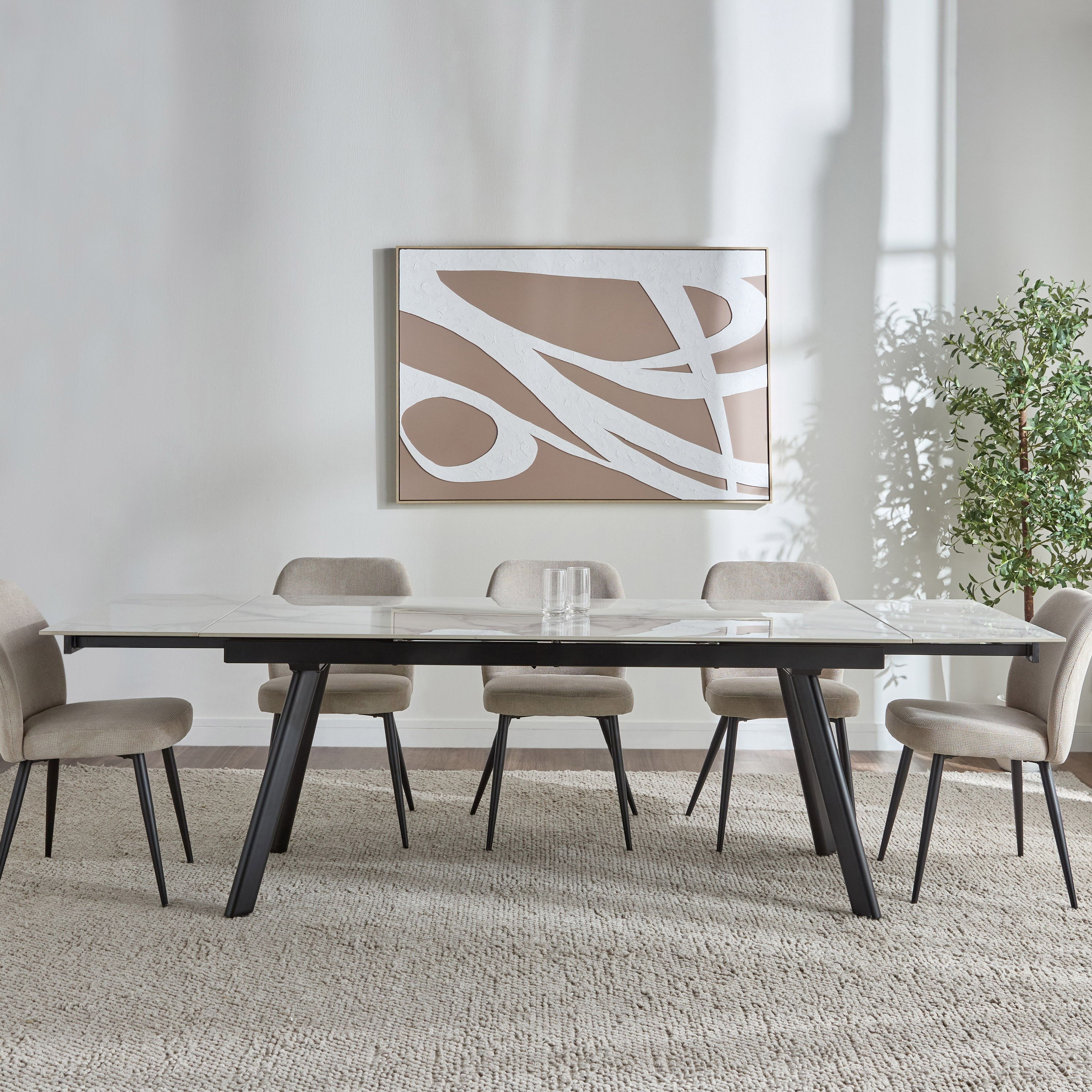 Shop Uno 8-10 Seater Ceramic Top Extendable Dining Table Shop Uno 8-10 Seater Ceramic Top Extendable Dining Table