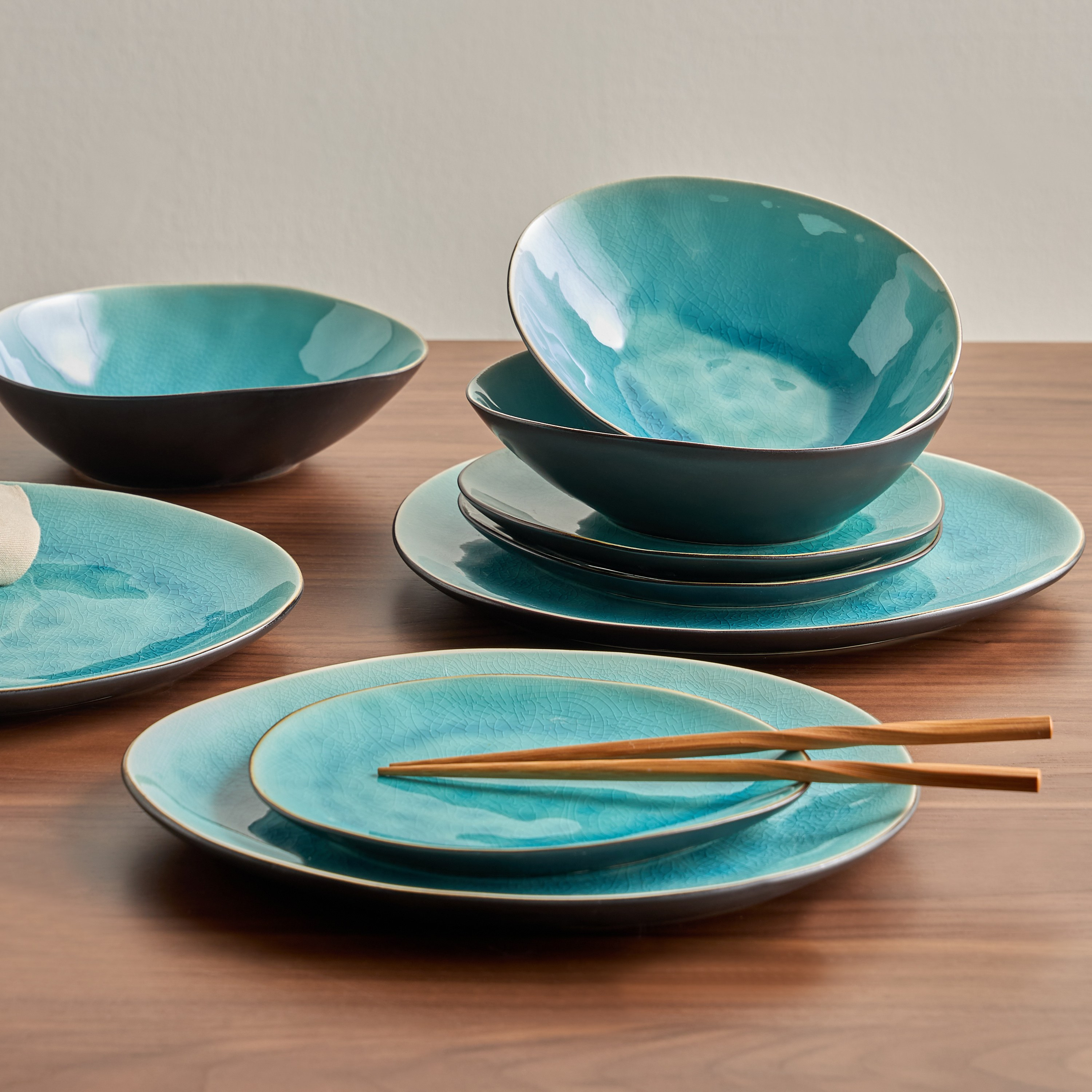 Service De Vaisselle Excelsa Eze Sur Mer 12 Pièces - Porcelaine, 4 Assiettes Plates, 4 Creuses, 4 à Dessert - 10