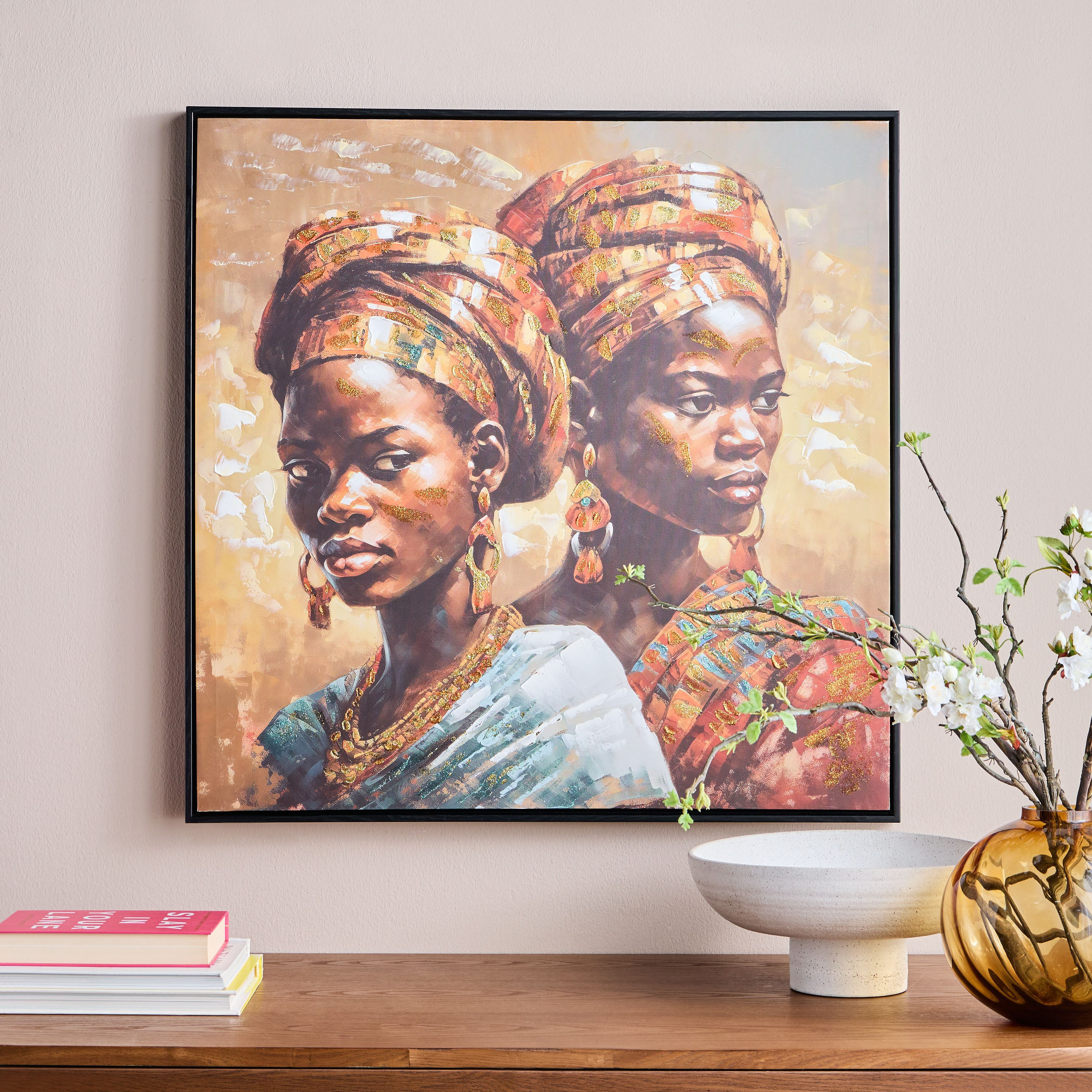 Cassia Oil Painting Framed Canvas Wall Art - 80x80 cm-household-walldecorandmirrors-wallart-image-3