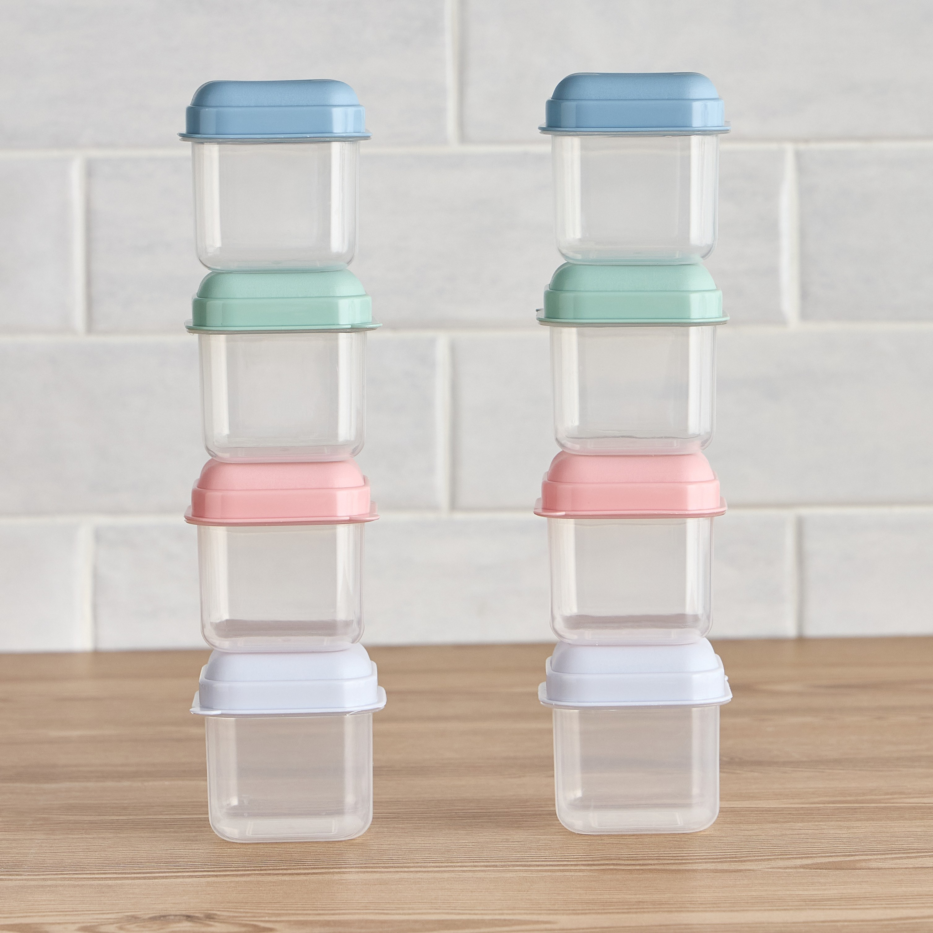 Fun 8-Piece Mini Square Storage Box Set - 130 ml-household-kitchen-foodstorage-containers-image-2