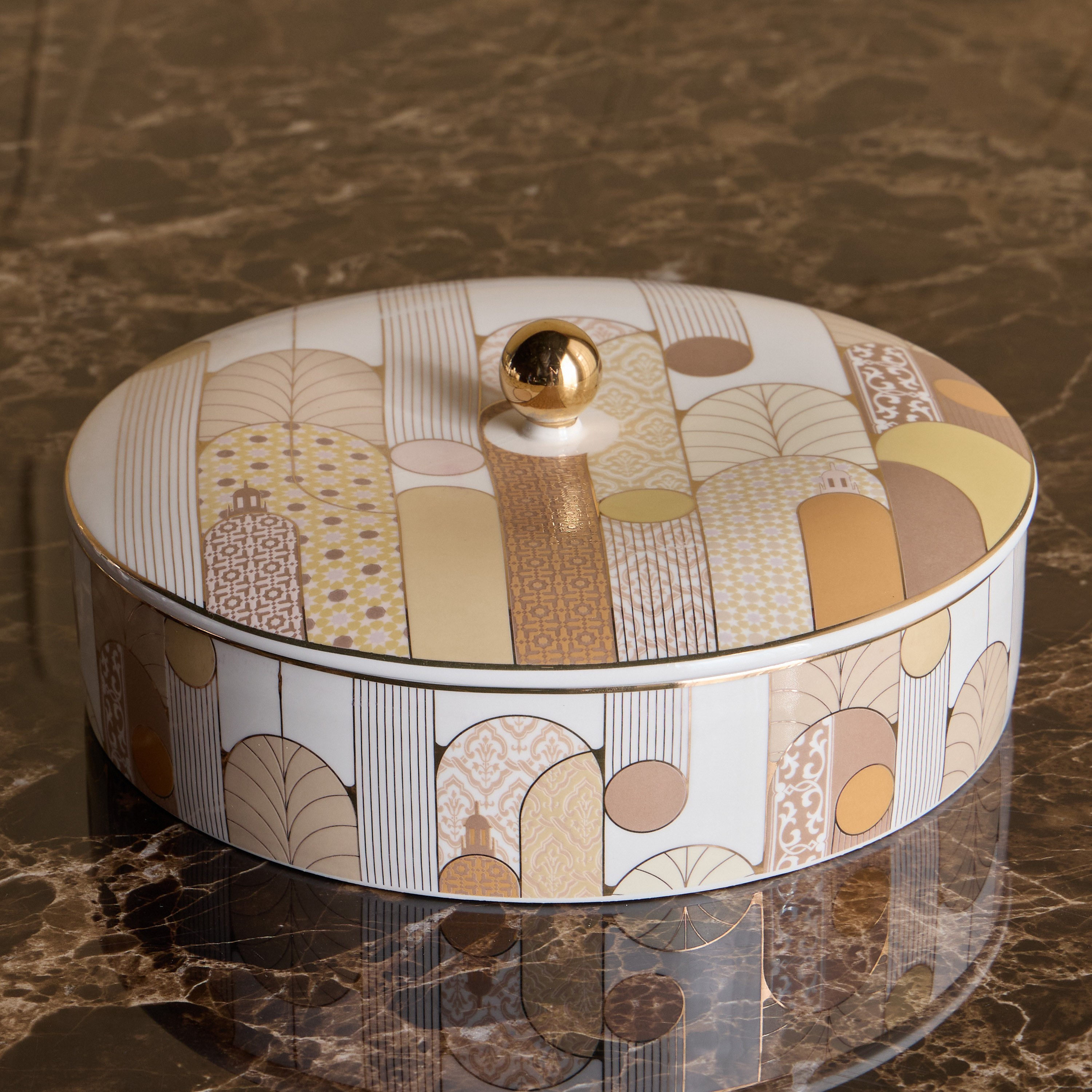 Tamara New Bone China Serving Dish with Lid - 25 cm-household-dining-serveware-foodwarmersandcasseroles-image-1