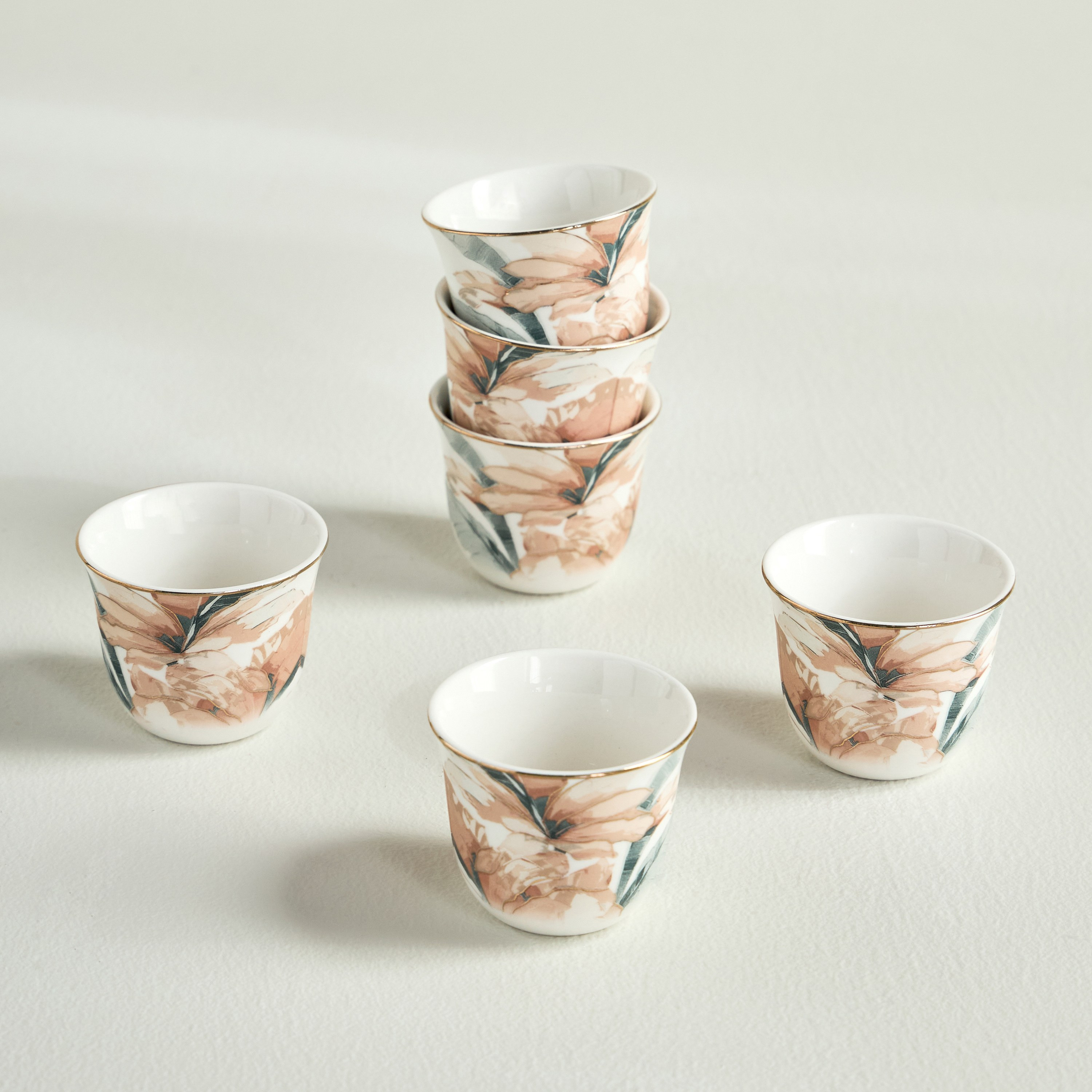 Bora 6-Piece New Bone China Kahwa Set - 70 ml, Serves 6-household-giftingaccessories-giftings-image-1