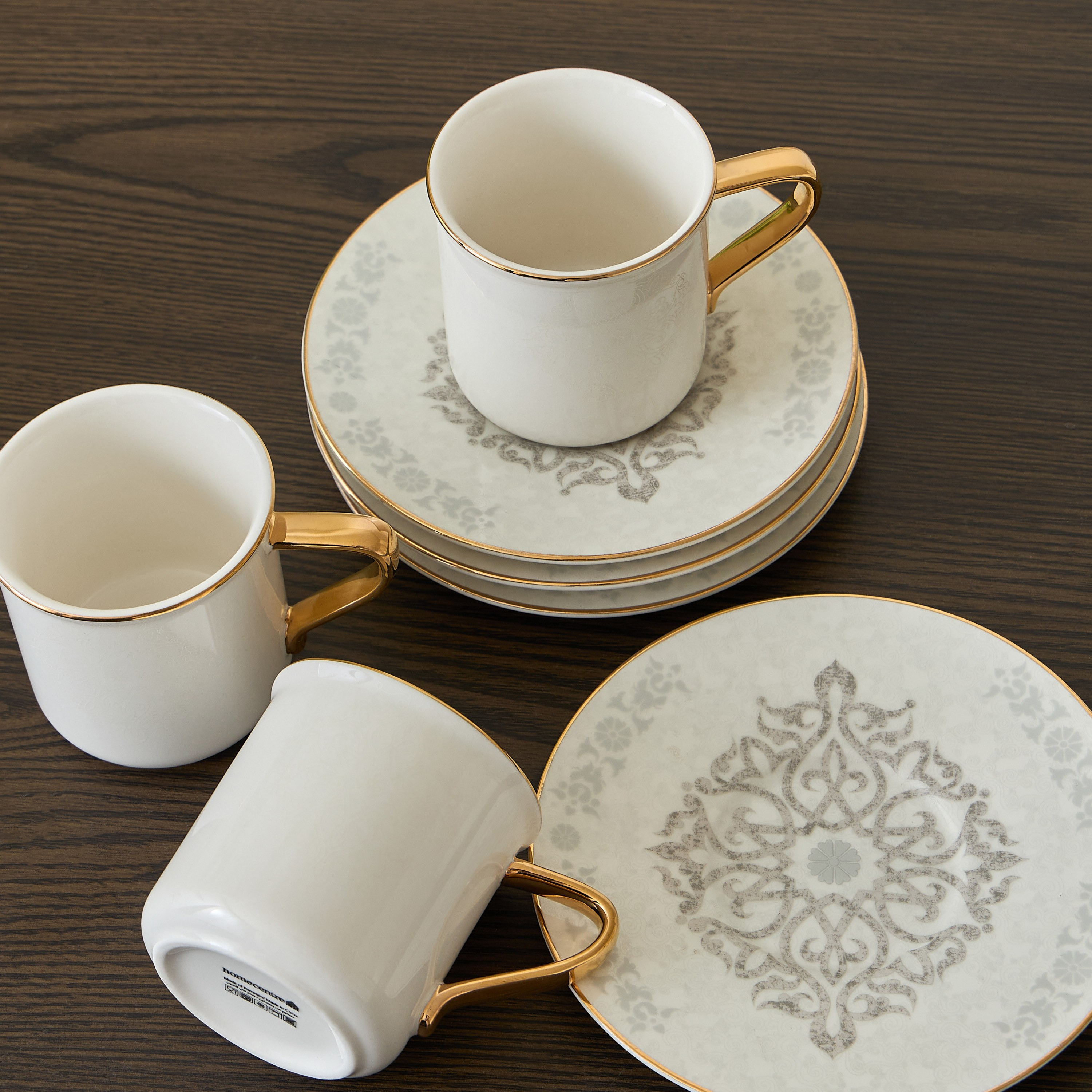 طقم صحون وفناجين من الخزف الصيني 12 قطعة - سلوى - 200 مل، 6 أفراد-household-dining-teaandcoffee-teaandcoffeesets-image-2