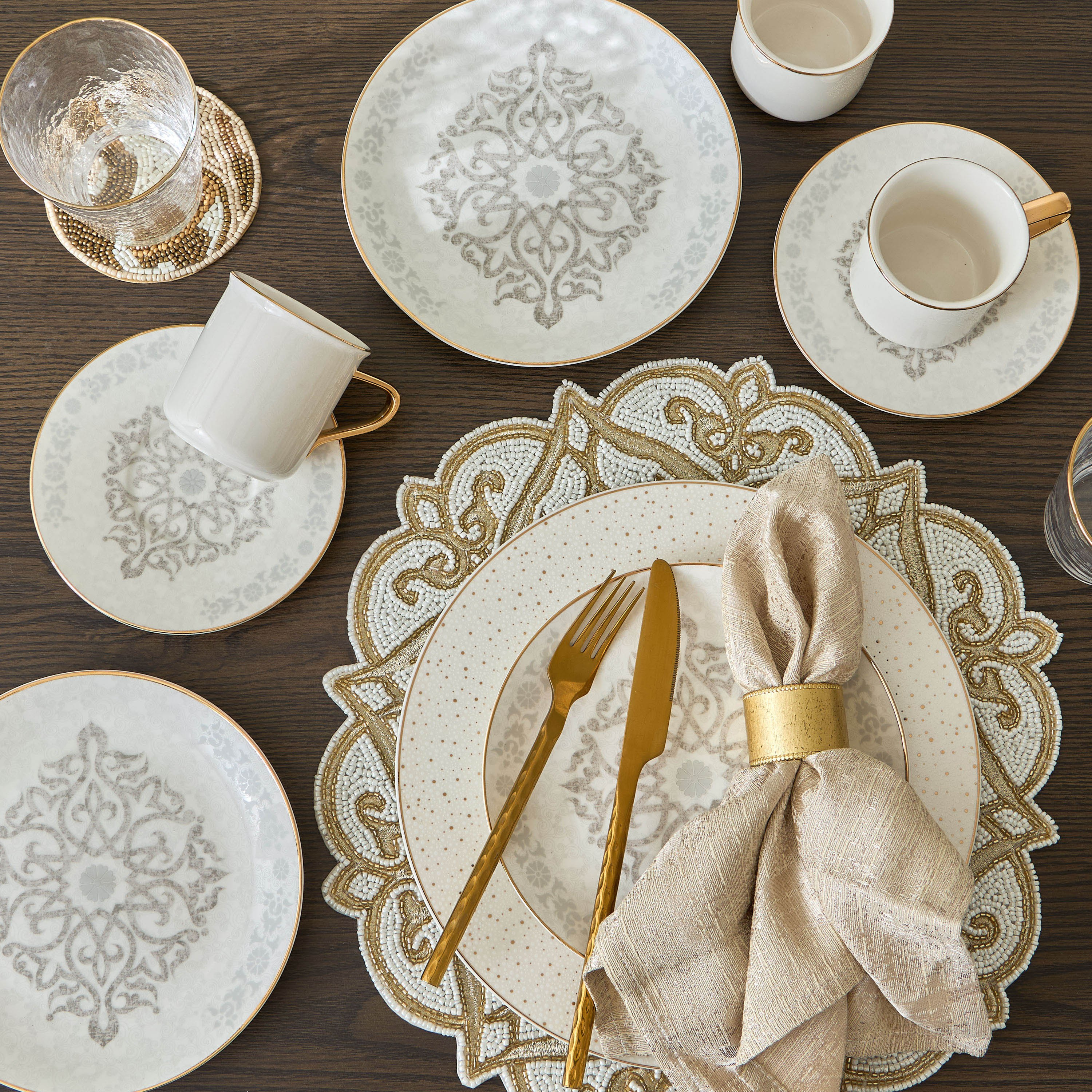 طقم صحون وفناجين من الخزف الصيني 12 قطعة - سلوى - 200 مل، 6 أفراد-household-dining-teaandcoffee-teaandcoffeesets-image-3