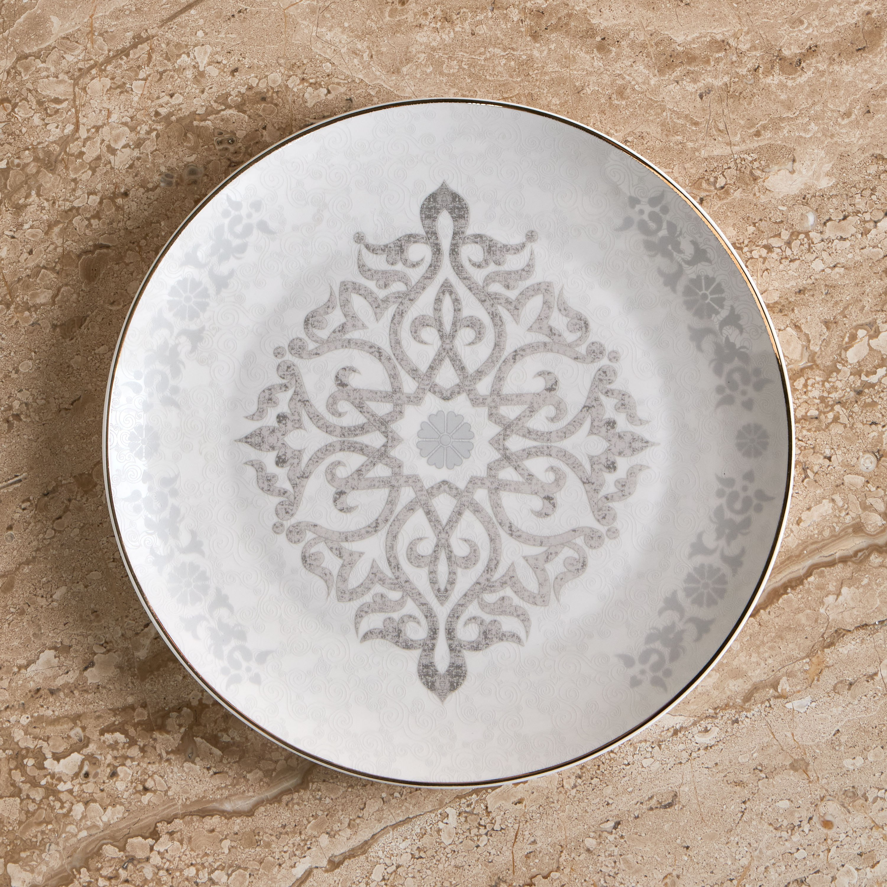Salwah 4-Piece New Bone China Dinner Plate Set - 25 cm-household-dining-dinnerware-plates-image-2
