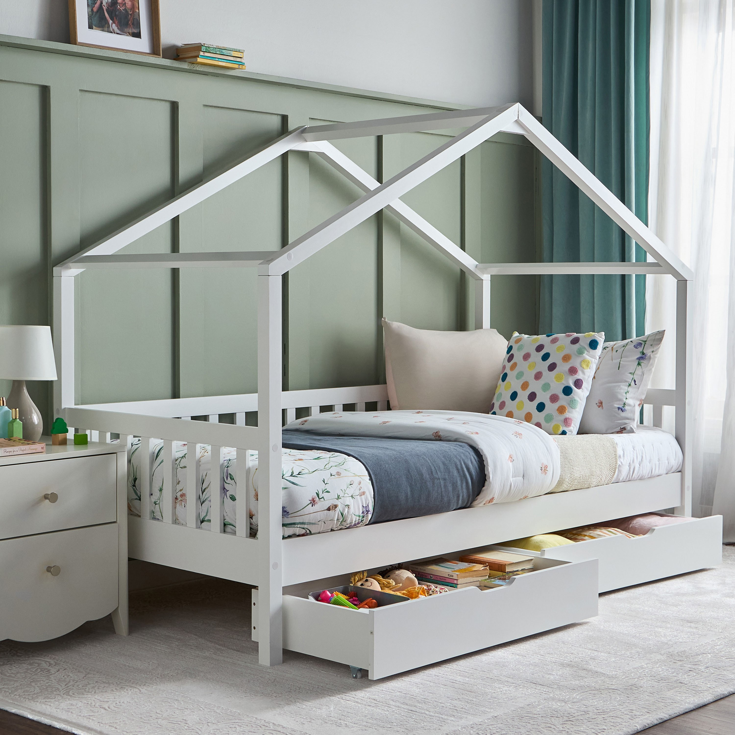 سرير بتصميم كوخ مع سور - سيرجيو - 90x190 سم-babyandkids-kidsbeds-singlebeds-image-7