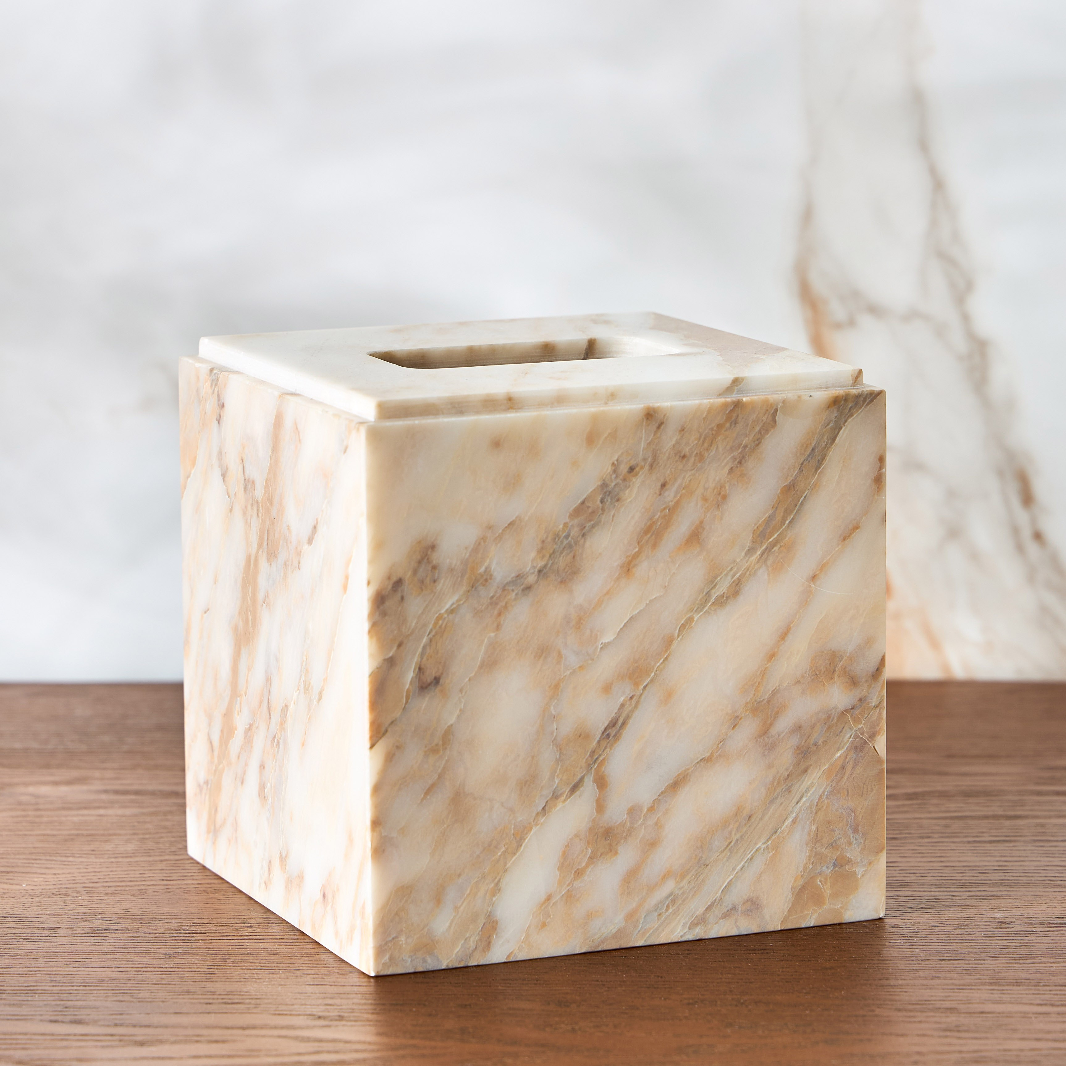 Turkish Calacatta Marble Tissue Box Cover-household-bathandlaundry-bathaccessories-tissueboxesandcottonjars-image-2