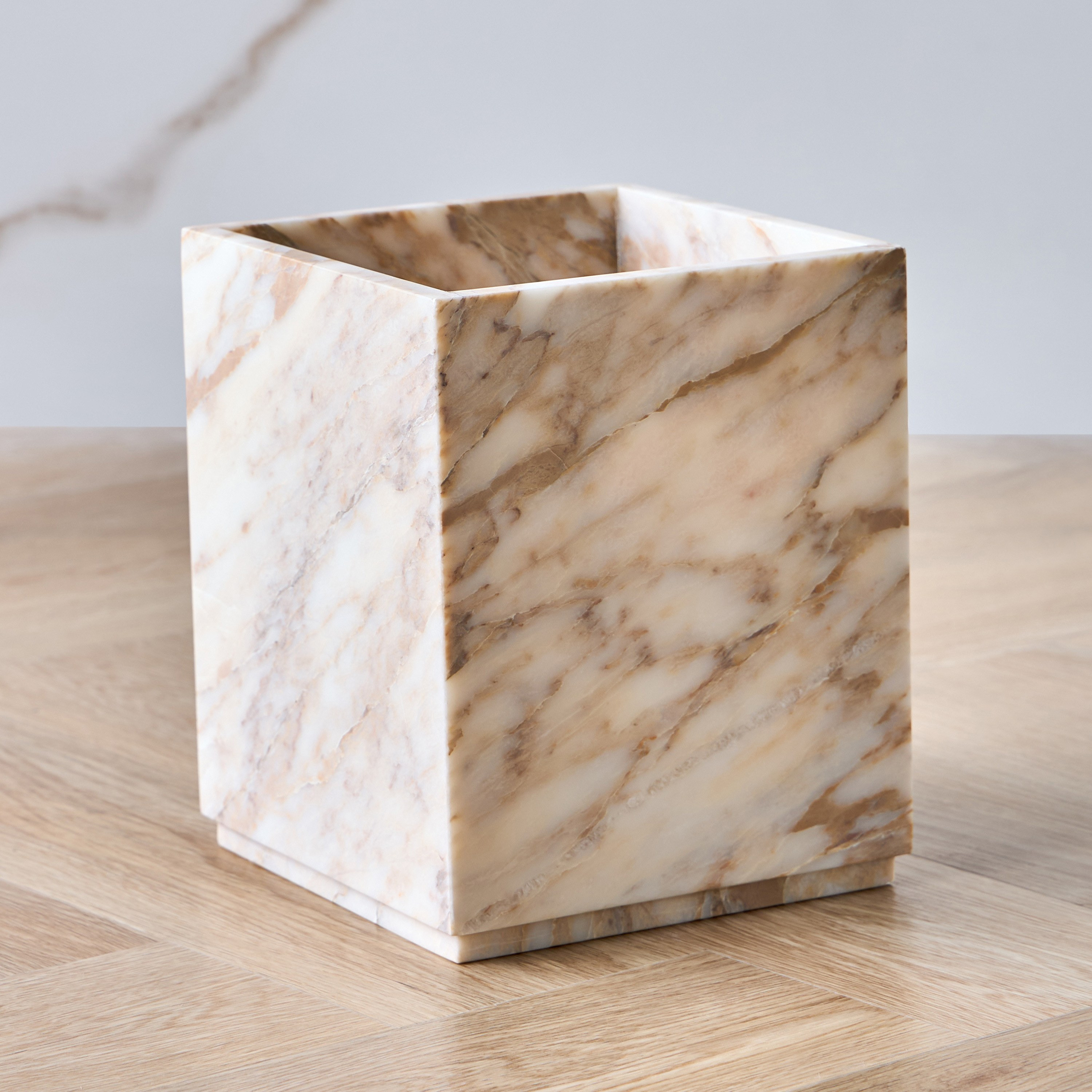 Turkish Calacatta Marble Waste Bin-household-bathandlaundry-wastebinsandaccessories-image-1