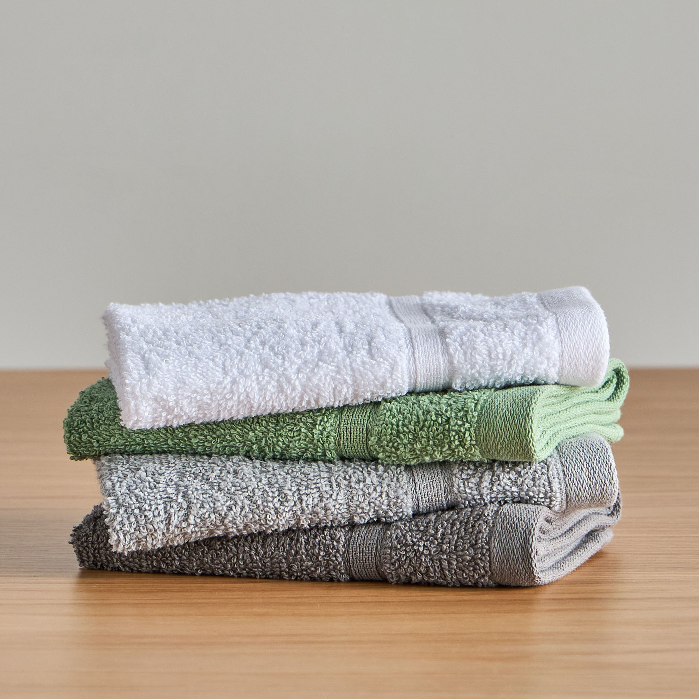 طقم مناشف صغيرة من القطن الدقيق 4 قطع بوزن 380 جرام - ريس - 33x33 سم-household-bathandlaundry-bathlinen-towels-image-23