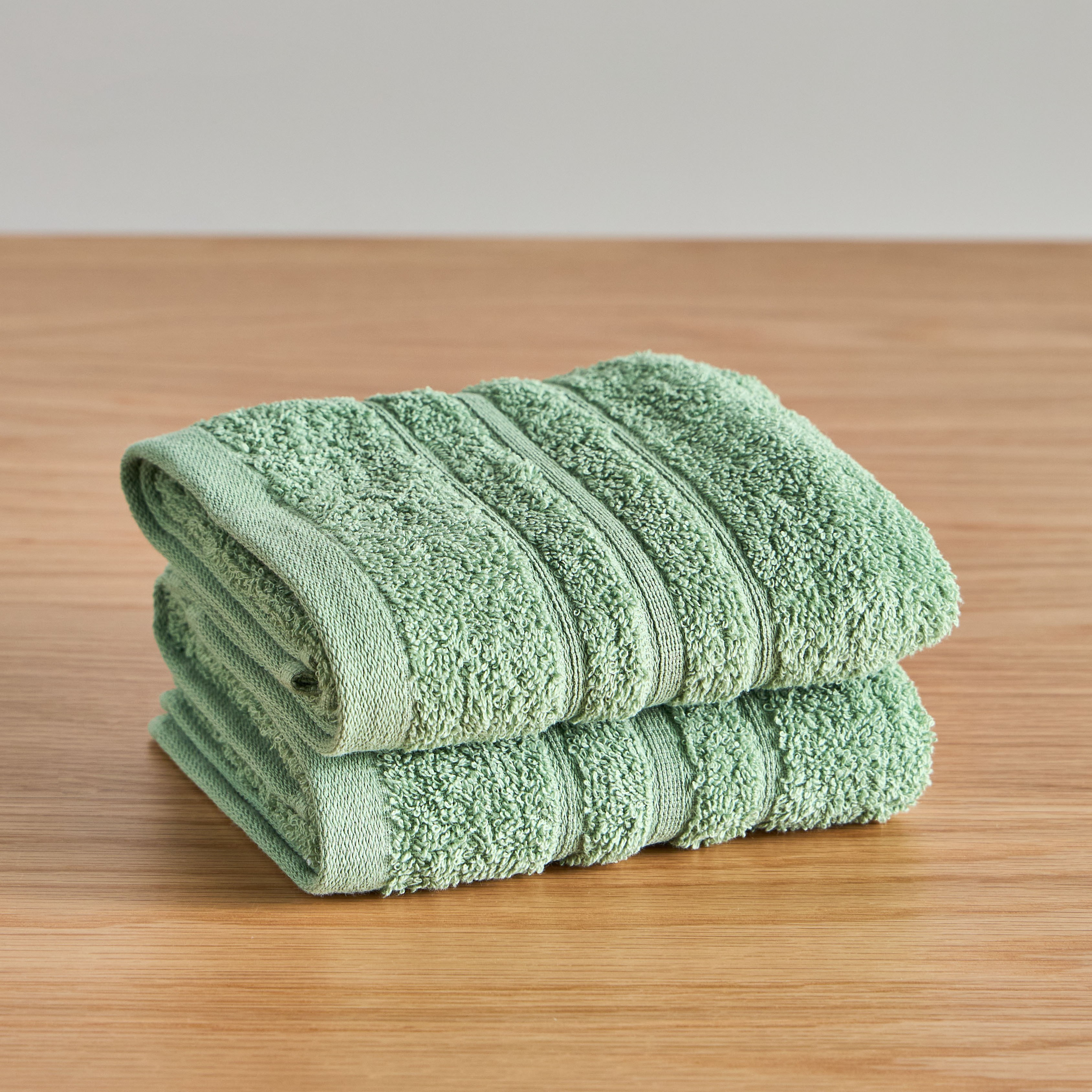مجموعة مناشف يد قطن مايكرو قطعتين بوزن 380 جرام  - ريس - 41x66 سم-household-bathandlaundry-bathlinen-towels-image-1