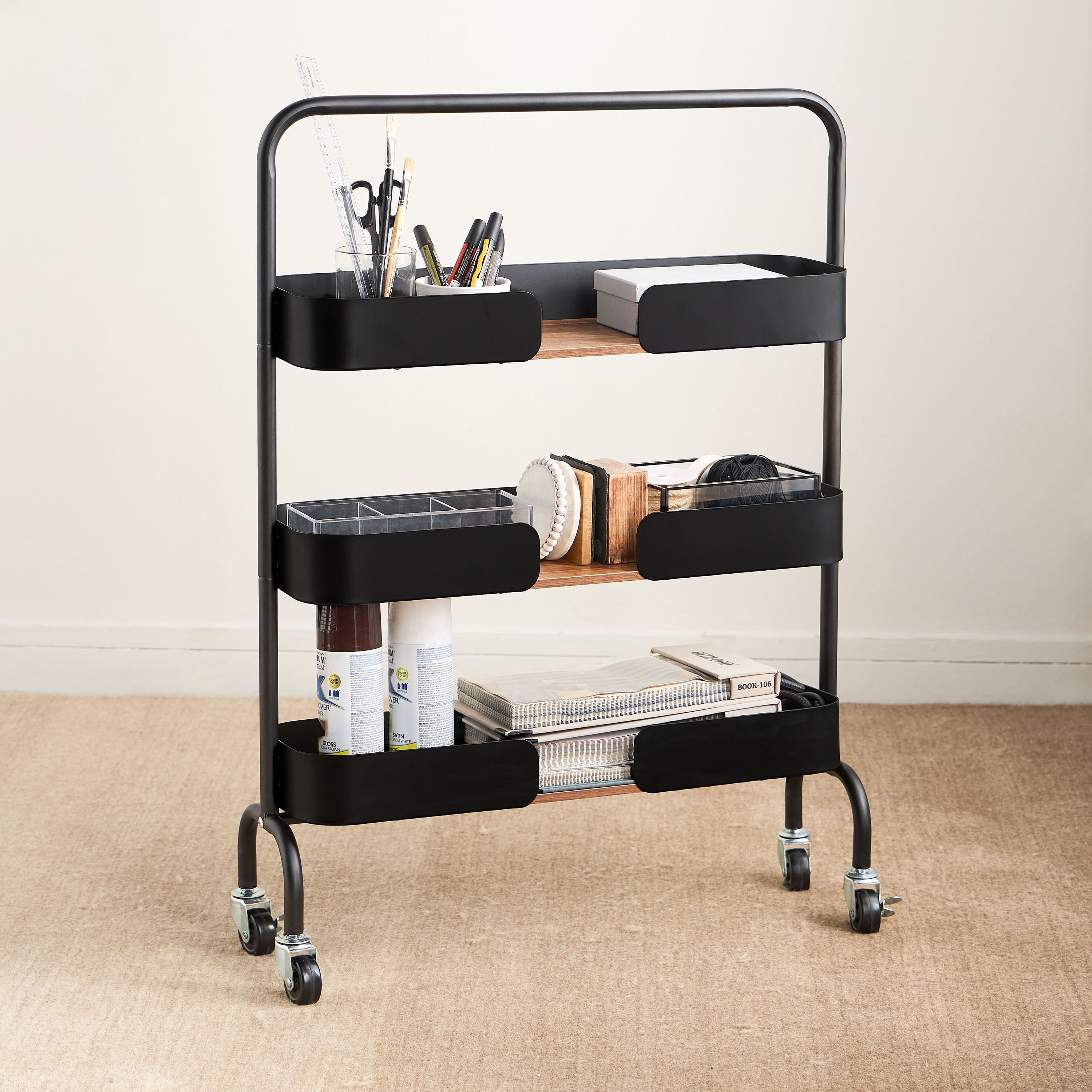 Claudia 3-Tier Storage Trolley - 20x65 cm-household-storage-storagesolutions-storageracks-image-1