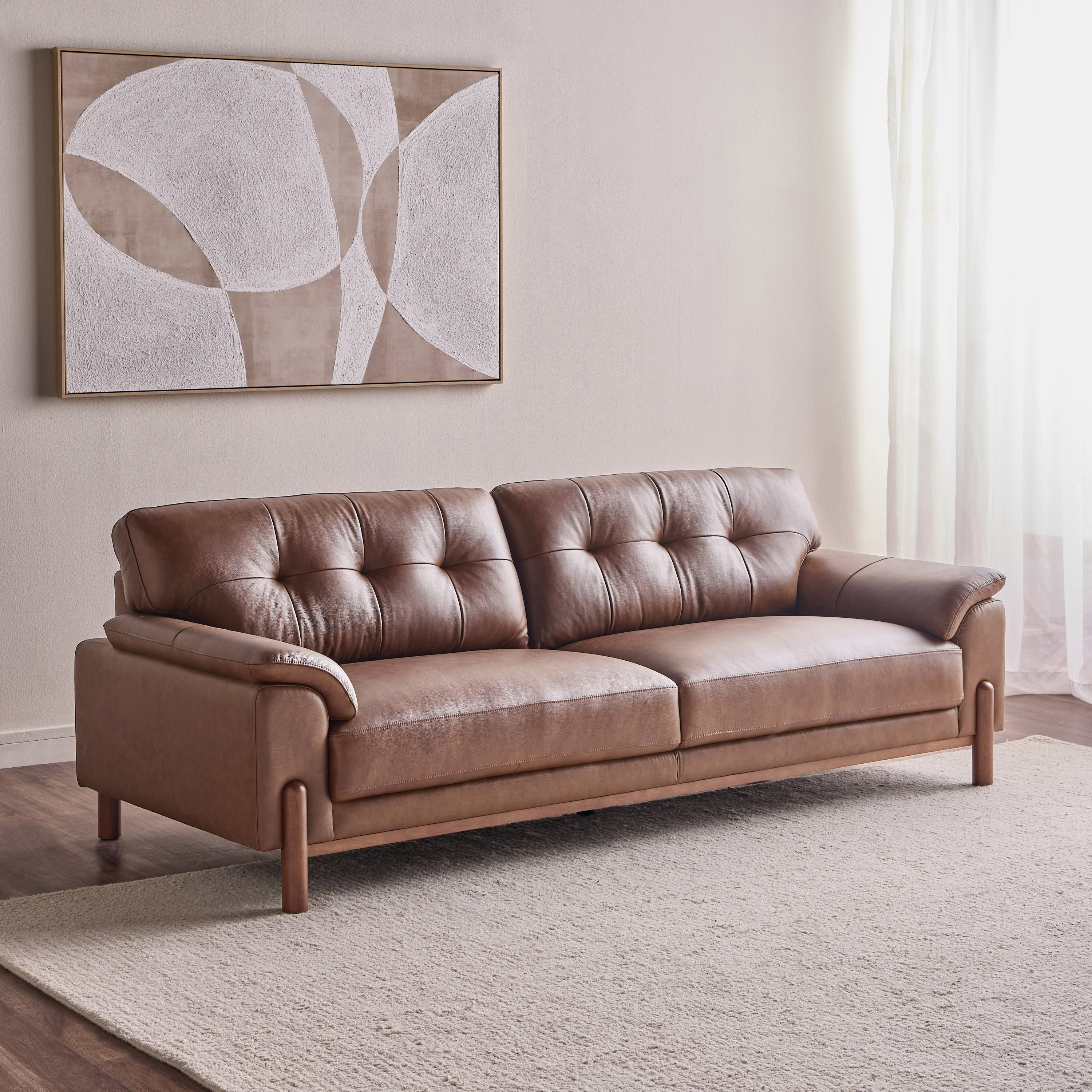 Patras 4-Seater Half Leather Sofa