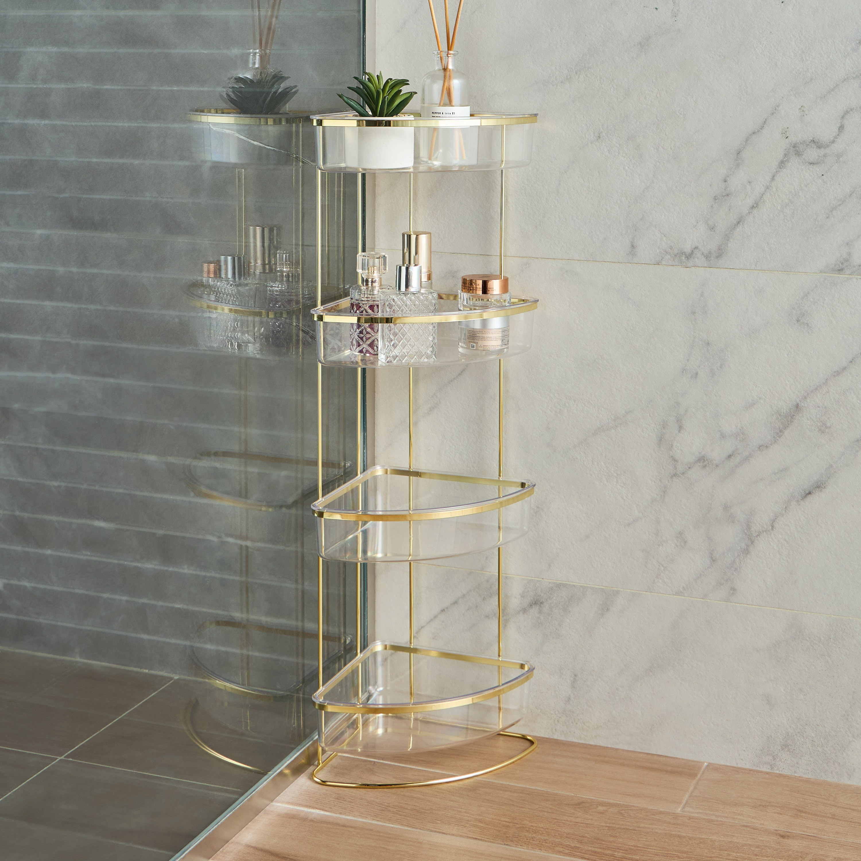 Misty 4-Tier Storage Rack - 23x23 cm-household-bathandlaundry-bathroomorganizing-bathroomracksandtrolleys-image-1
