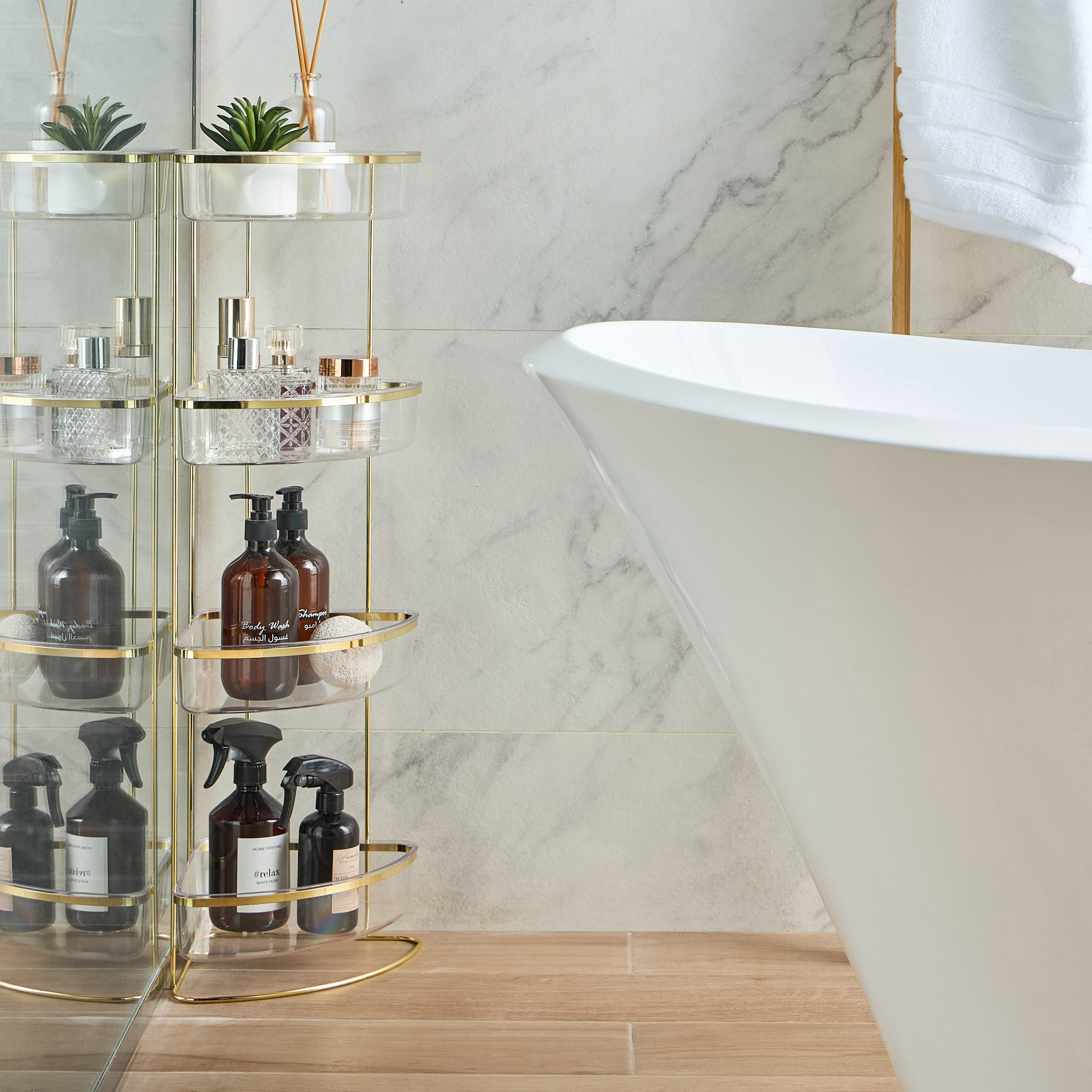 Misty 4-Tier Storage Rack - 23x23 cm-household-bathandlaundry-bathroomorganizing-bathroomracksandtrolleys-image-5