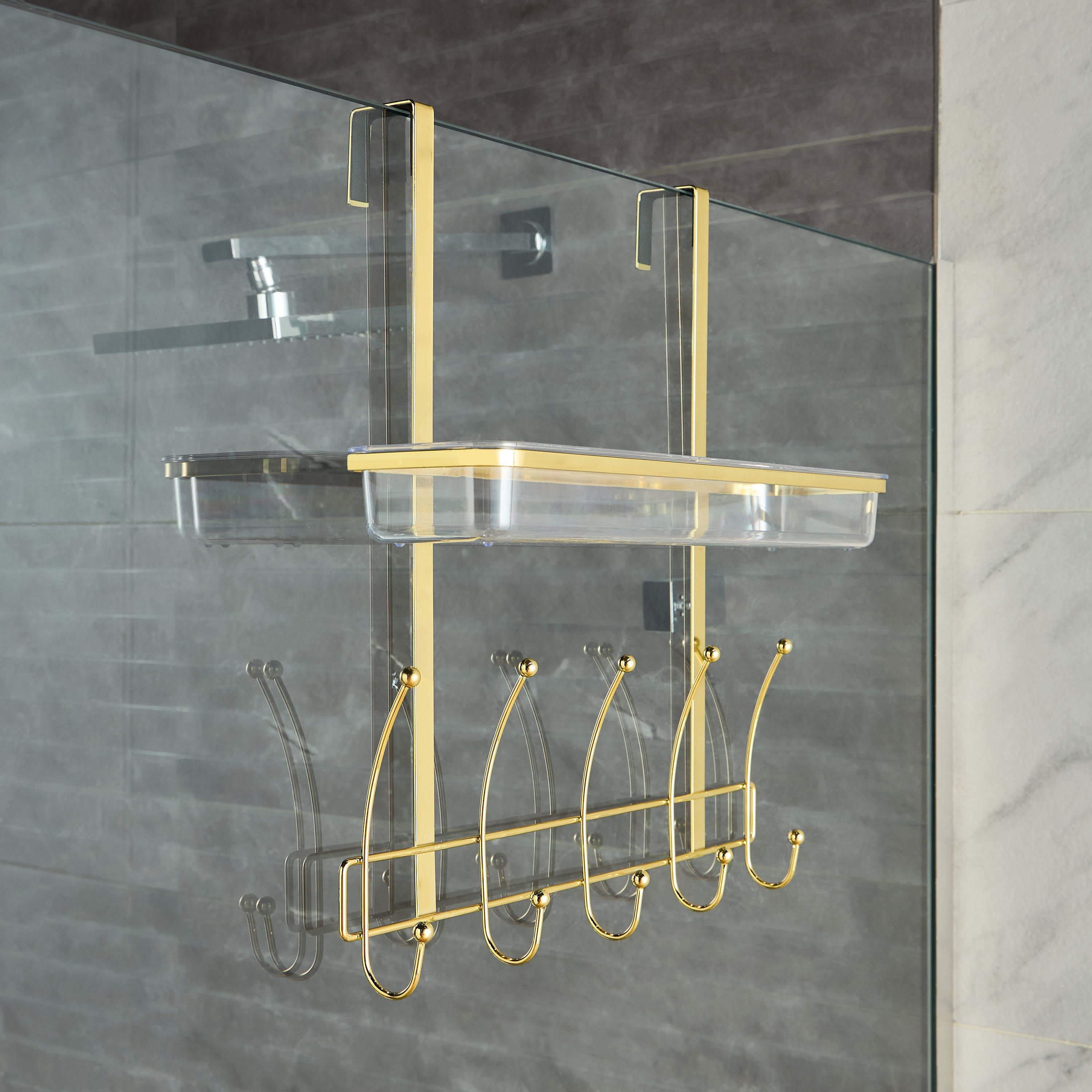 Misty Over the Door Clothes Hanger with Basket-household-bathandlaundry-bathroomorganizing-showerfixturesandcaddies-image-2