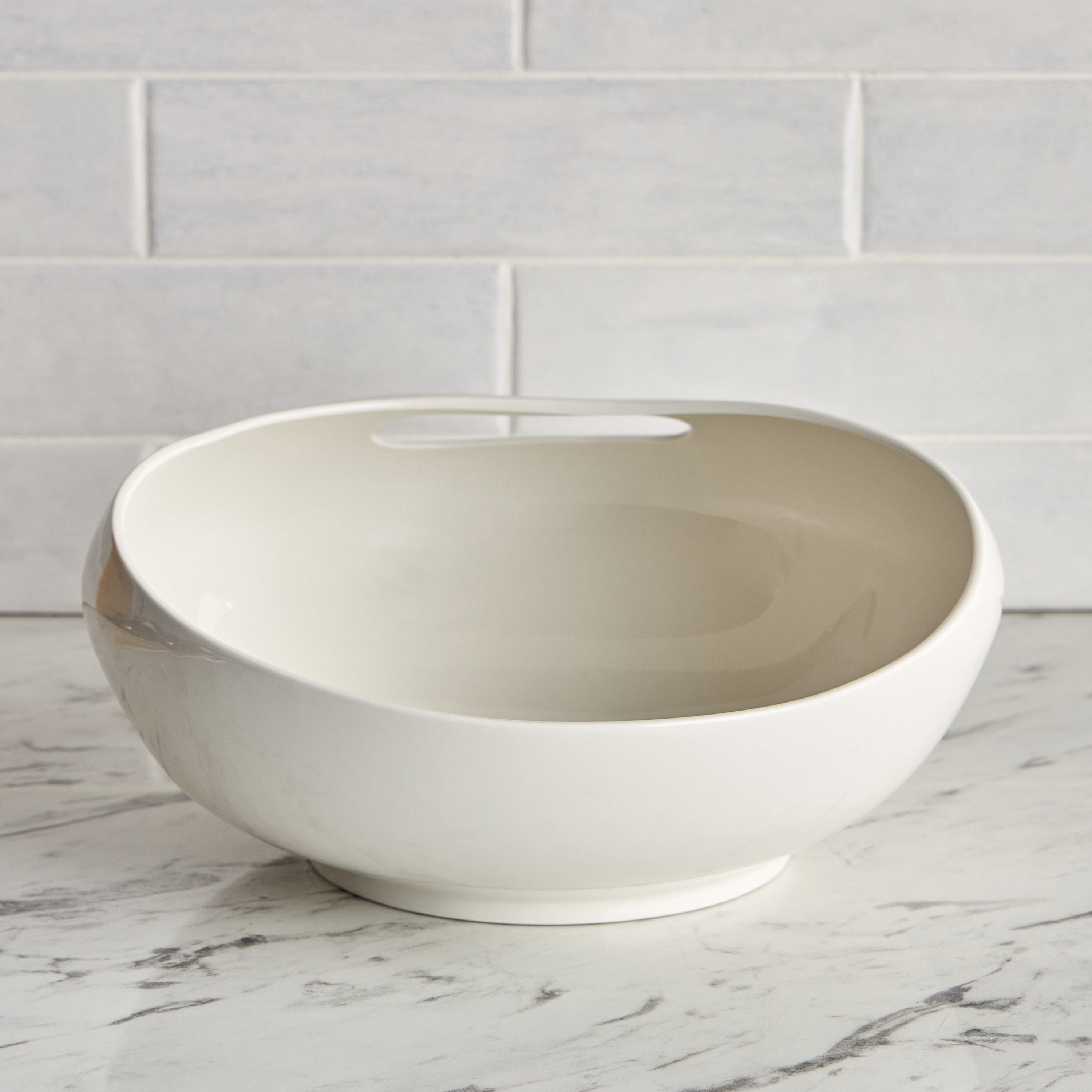 طقم وعاء سلطة بورسلان وملعقة تقديم 3 قطع - فابل-household-dining-dinnerware-bowls-image-2