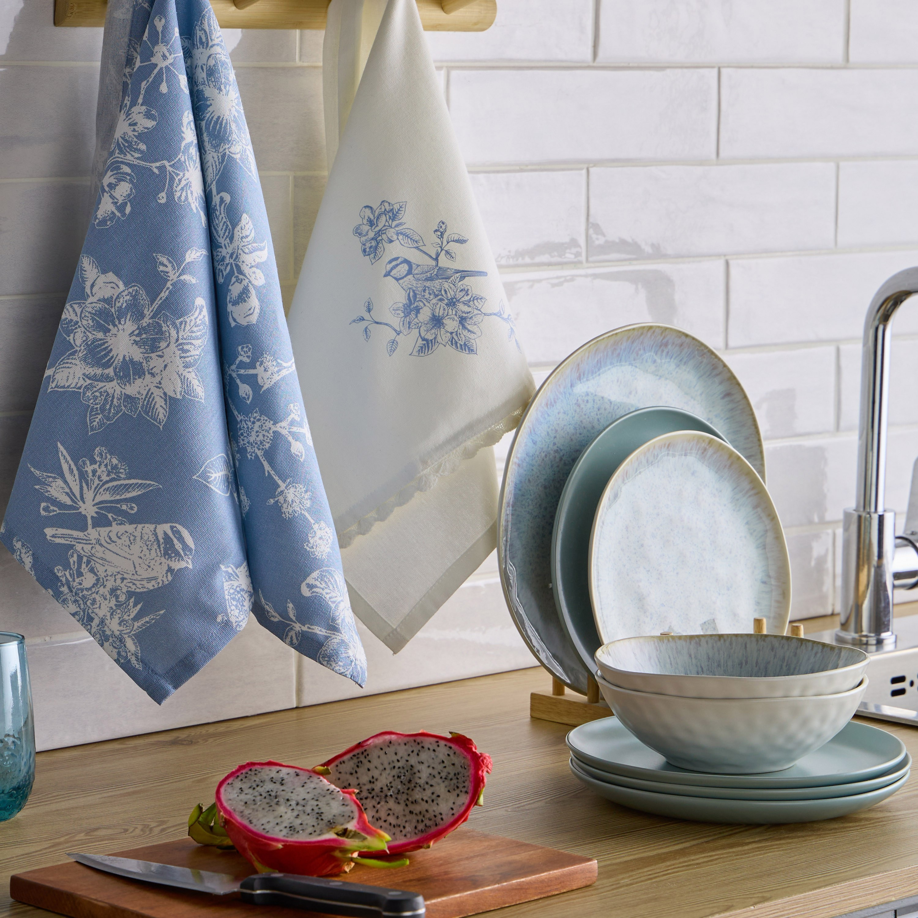 Blu 2-Piece Kitchen Towel Set - 45x65 cm-household-kitchen-kitchenlinen-kitchentowelsandlinen-image-3