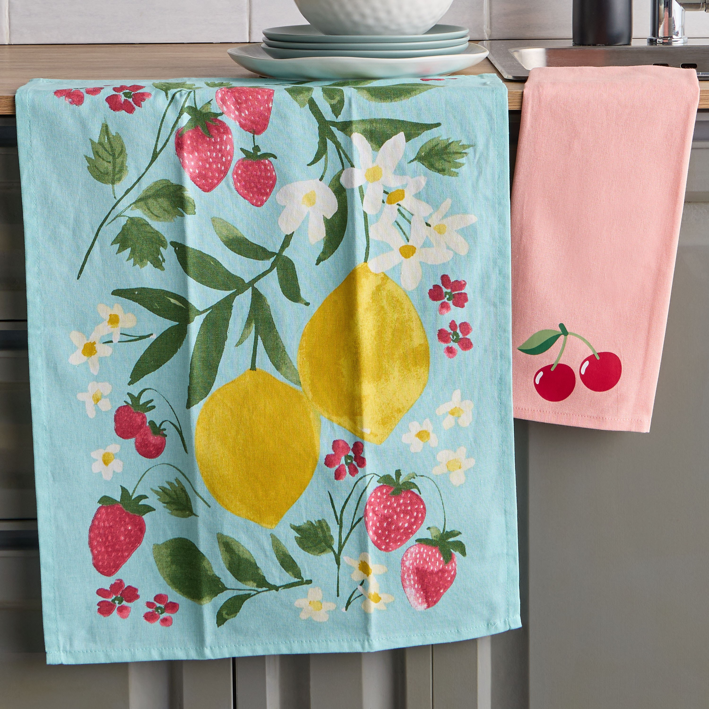Cherry 2-Piece Kitchen Towel Set - 45x65 cm-household-kitchen-kitchenlinen-kitchentowelsandlinen-image-2