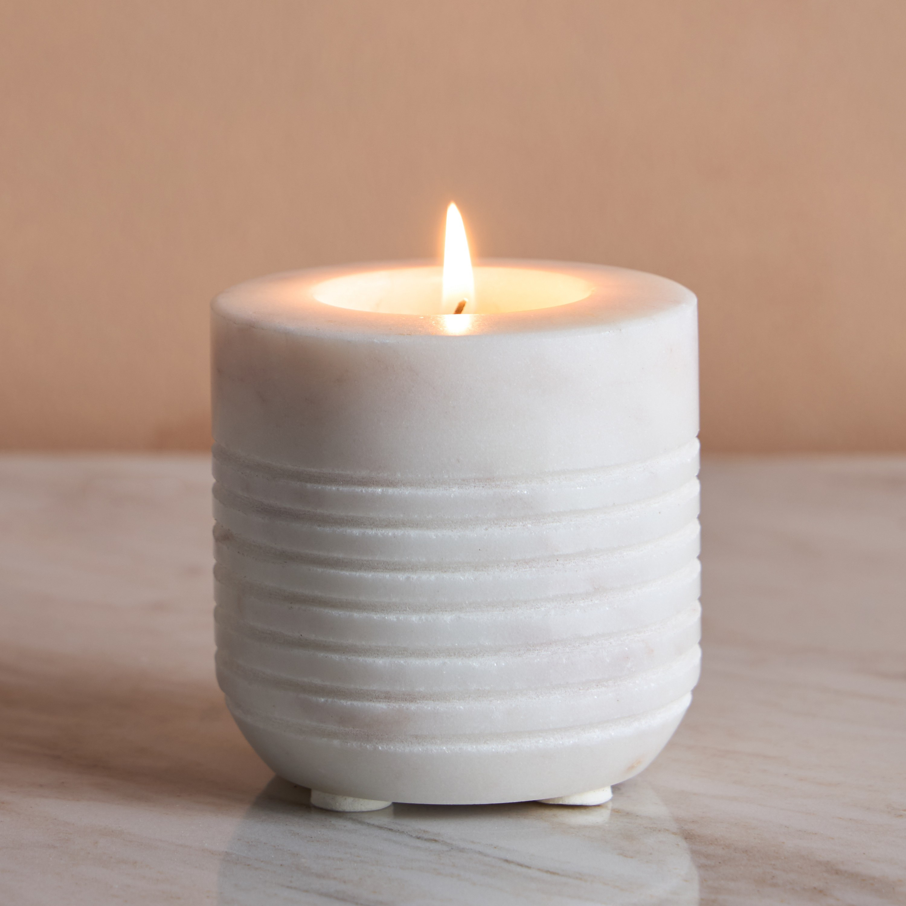 Mauricio Ribbed Tealight Candleholder-household-decor-candleholdersandlanterns-image-2