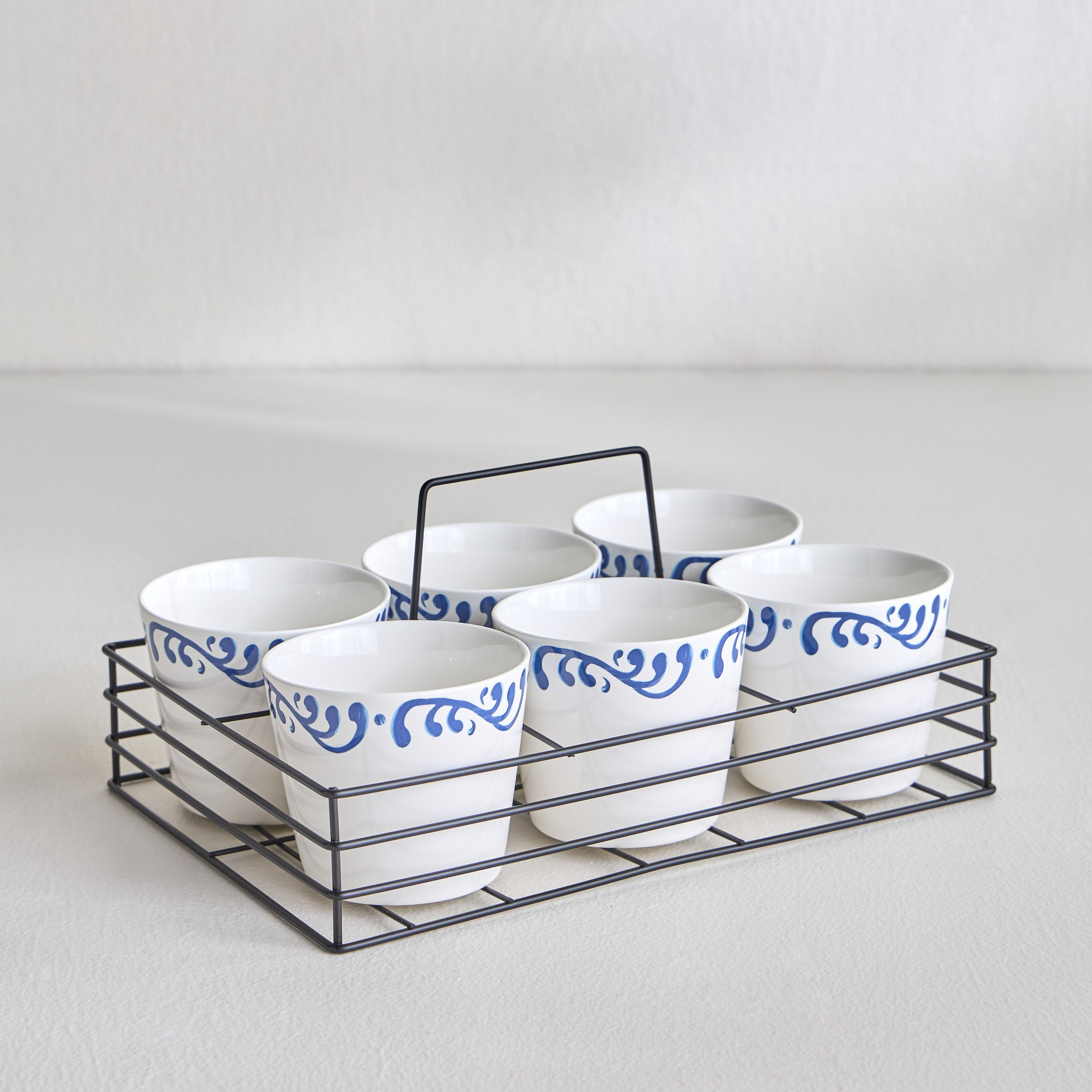 طقم أوعية بورسلان 6 قطع مع حامل معدني - سيسيليان-household-dining-dinnerware-bowls-image-1