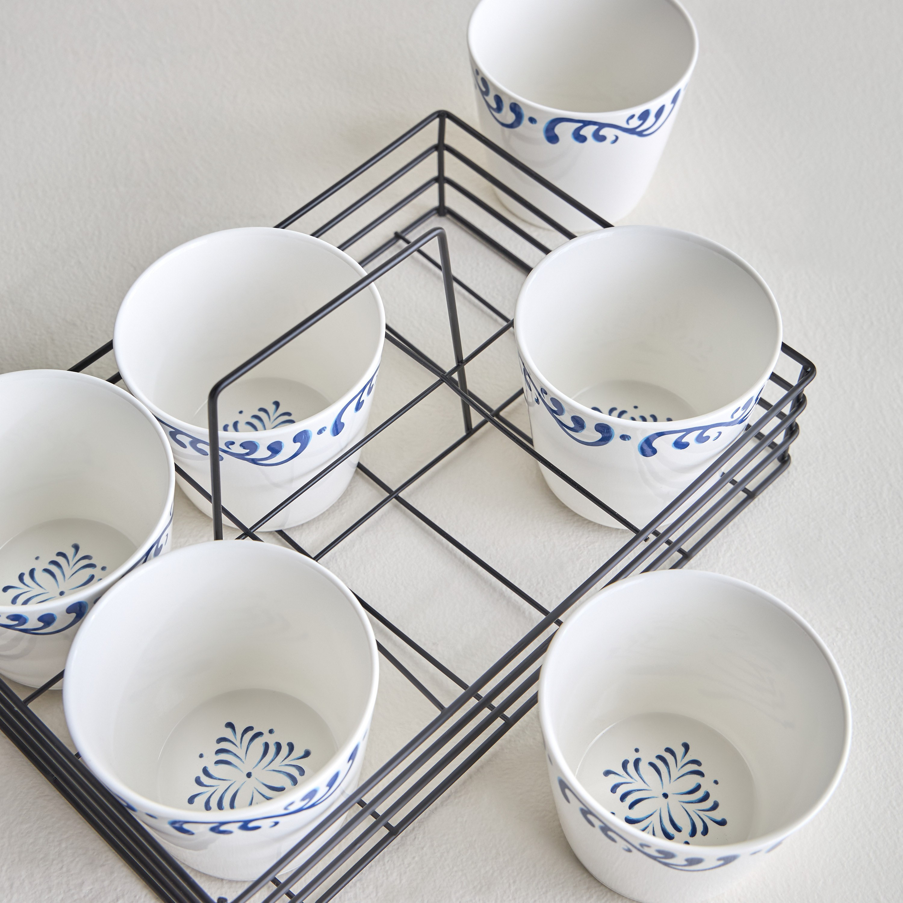 طقم أوعية بورسلان 6 قطع مع حامل معدني - سيسيليان-household-dining-dinnerware-bowls-image-2