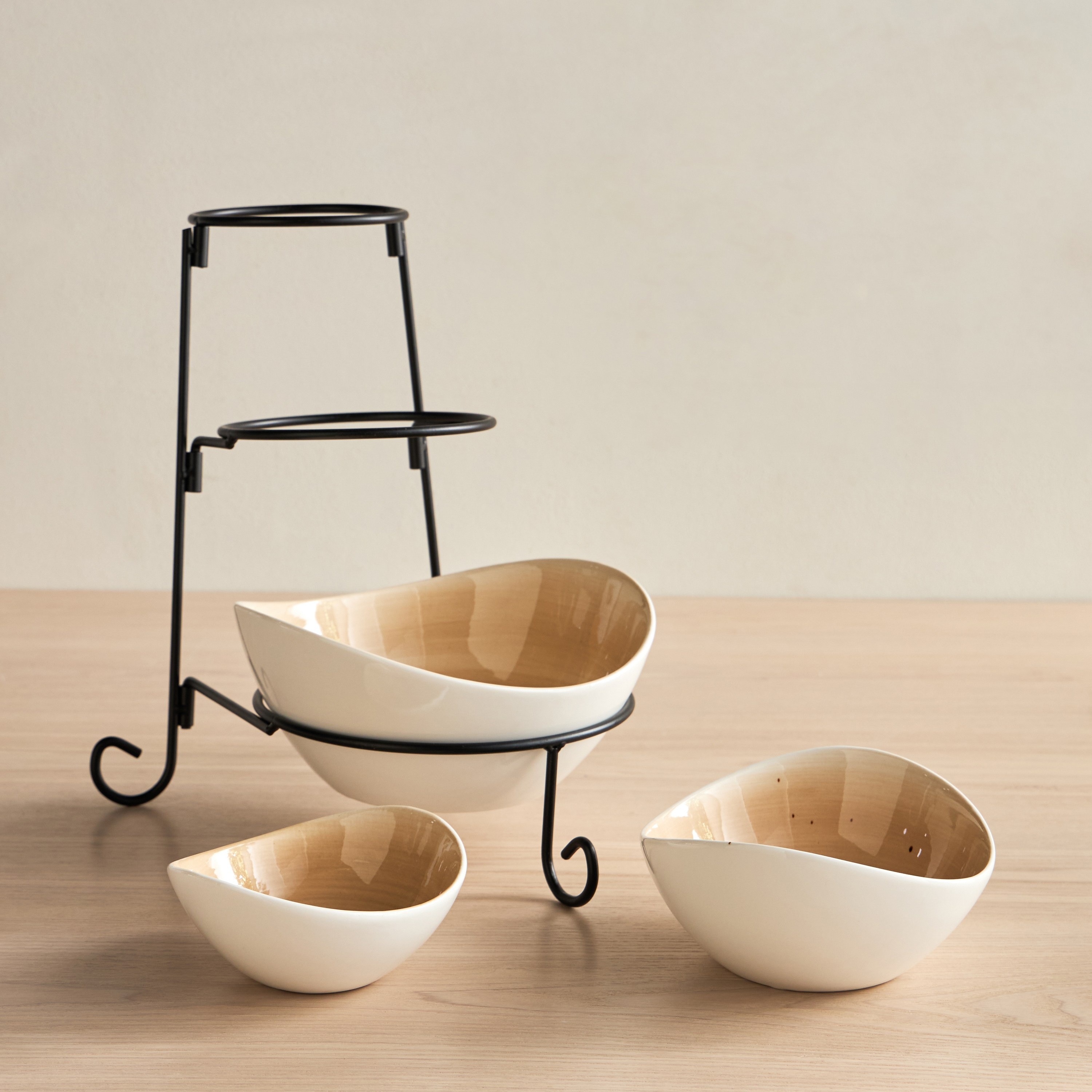 Tamara 3-Piece Porcelain Serving Bowl Set with Metal Stand-household-dining-serveware-servingplatters-image-2