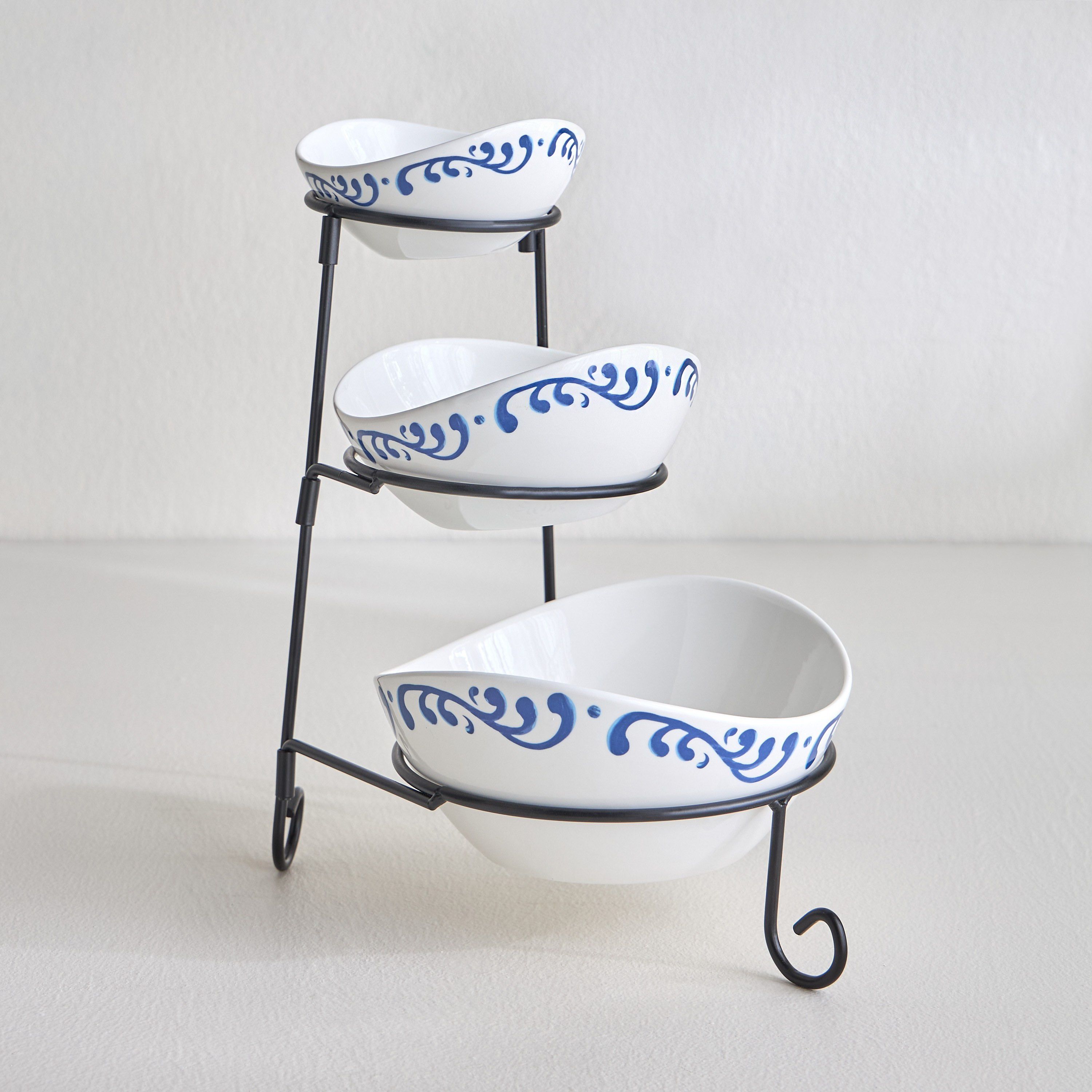 طقم أوعية بورسلان 3 قطع مع حامل معدني - صقلية-household-dining-dinnerware-bowls-image-1